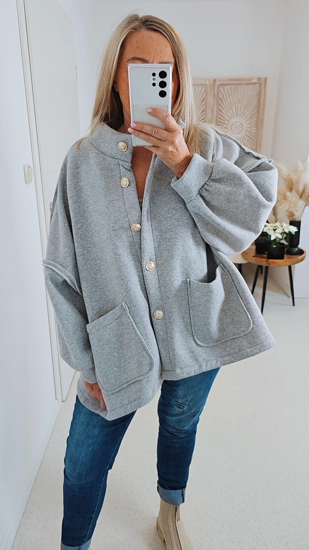 OVERSIZE SWEATSHIRT JACKE VERONA Made in Italy 34-46 Sweatshirtjacke OVERSIZE SWEATSHIRT JACKE VERONA Made in Italy 34-46 Sweatshirtjacke