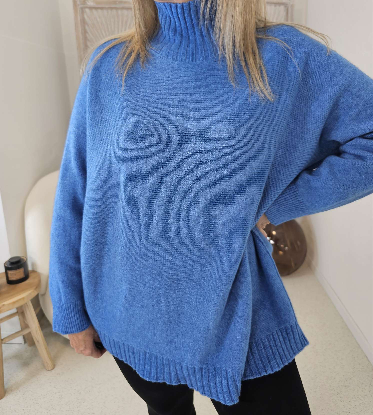 LIGHT KNIT SWEATER ALISON Stehkragen Oversize 34- 42 Made in Italy Pullover LIGHT KNIT SWEATER ALISON Stehkragen Oversize 34- 42 Made in Italy Pullover