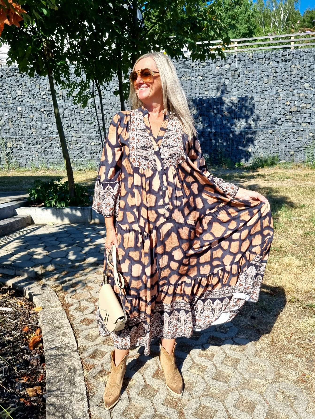 MAXI TUNIKA DRESS PAOLA BLACK 34-42 Made in Italy langes Kleid Hängerchen Tunikakleid Giraffe MAXI TUNIKA DRESS PAOLA BLACK 34-42 Made in Italy langes Kleid Hängerchen Tunikakleid Giraffe