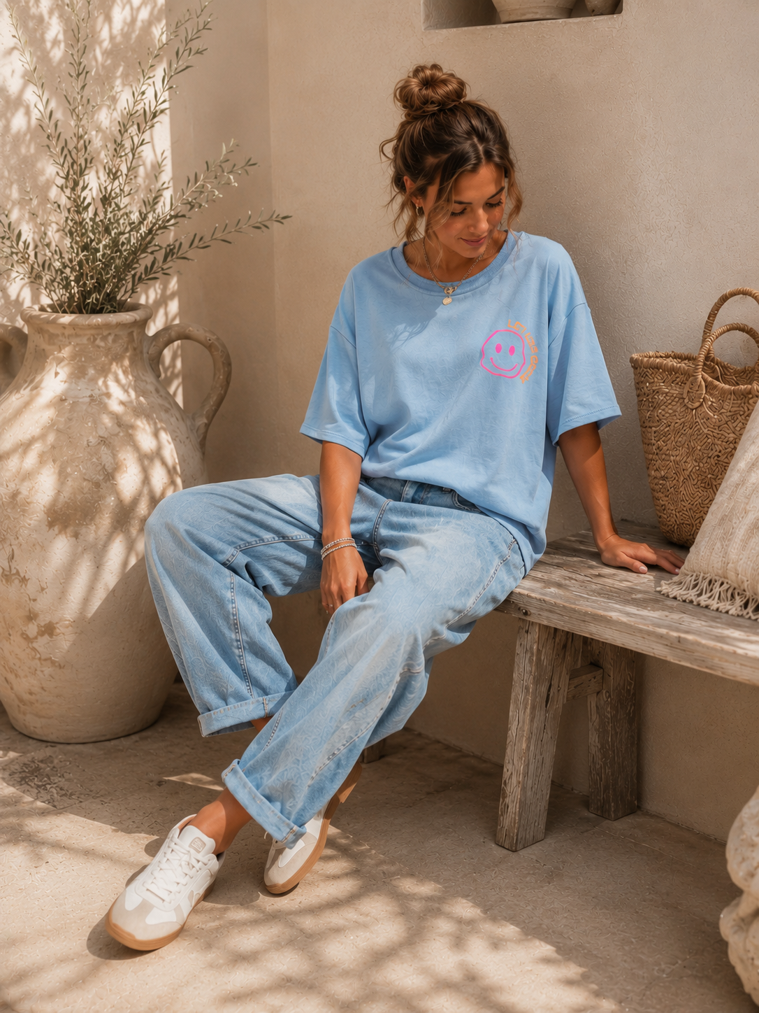 T-Shirt Sweater Malou Uni Smile Italienstyle 34-42/44