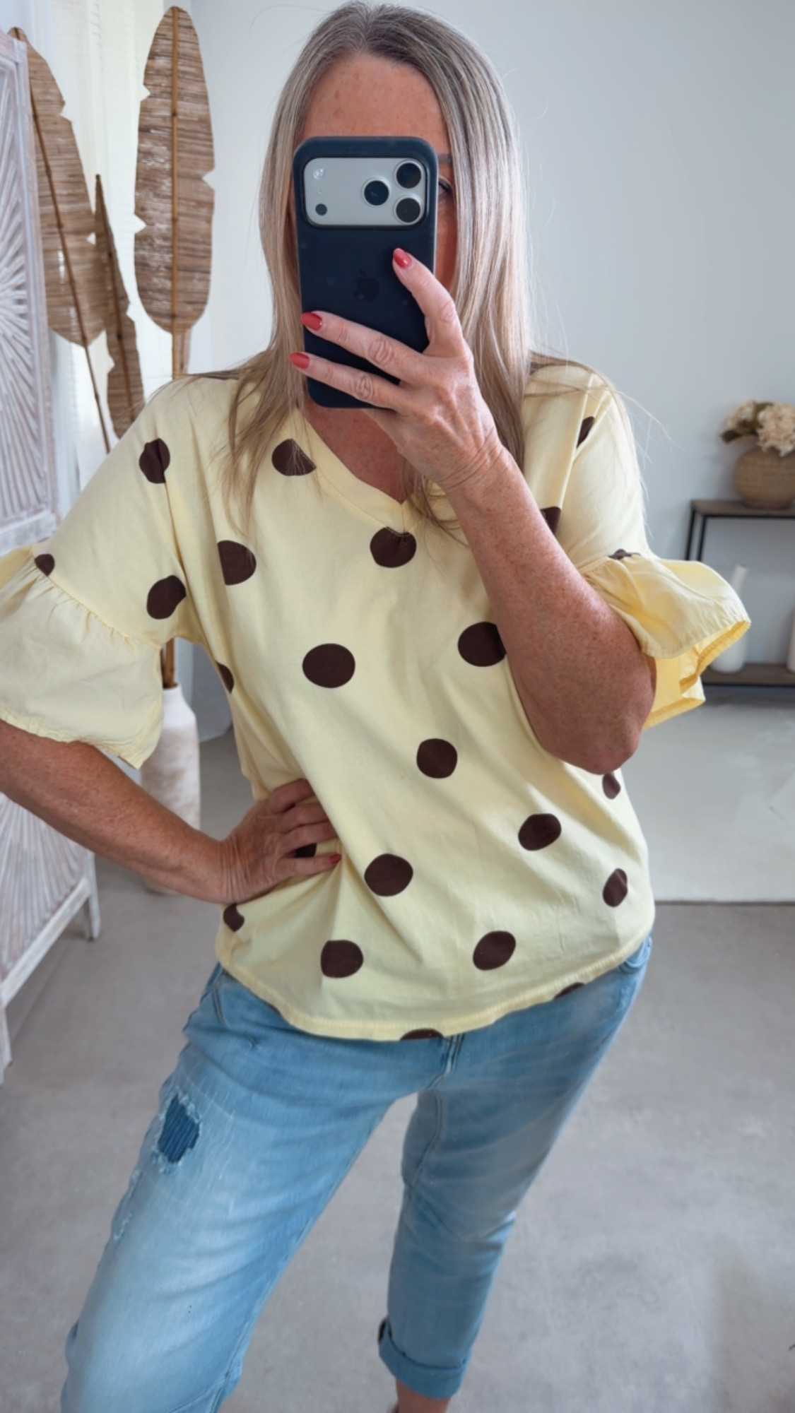 Polka Dots-Shirt „Bellagio“ – Made in Italy 🌸 Größe 34 bis 40/42