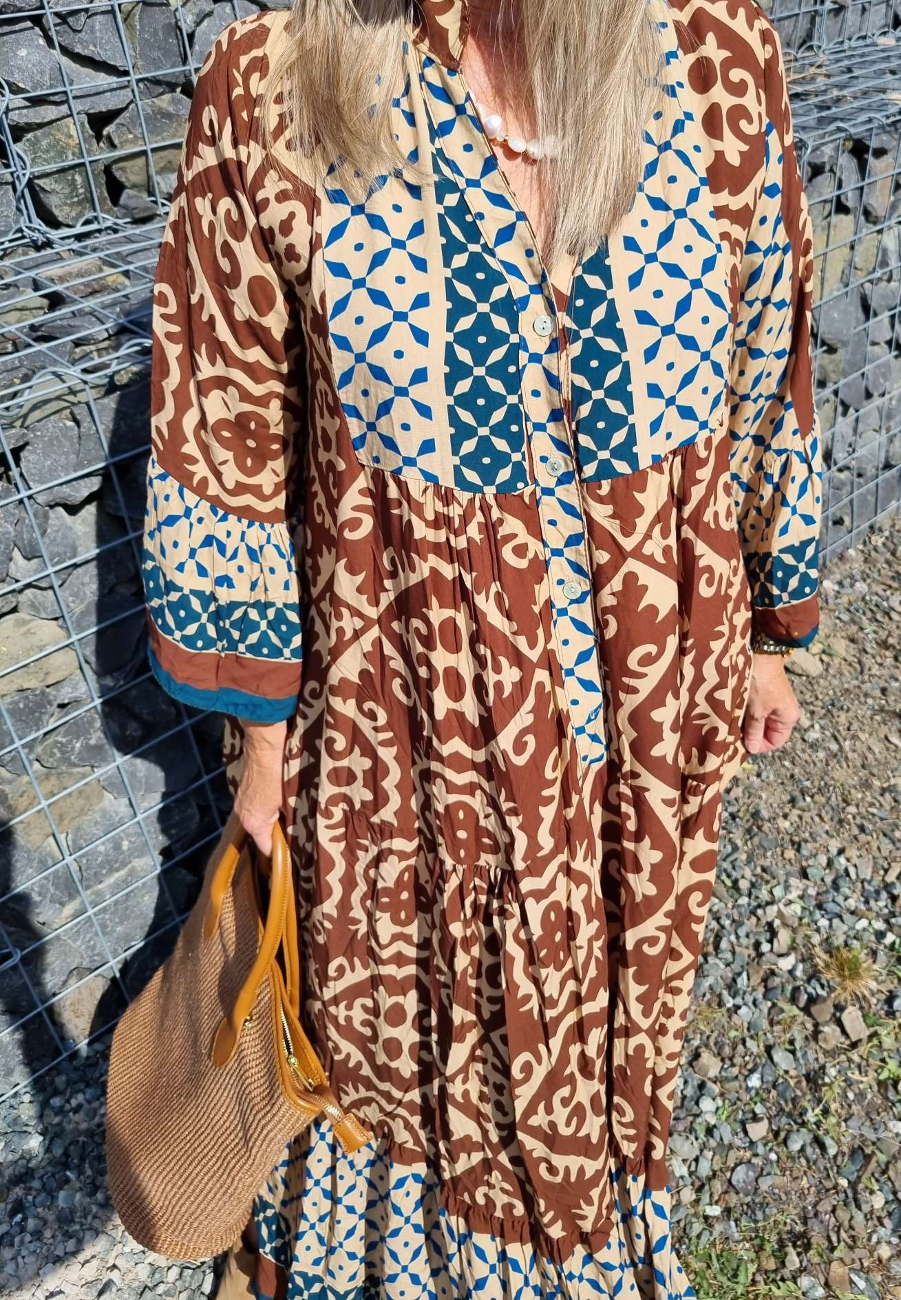 MAXI TUNIKA DRESS IRINA BRAUN 34-42 Made in Italy langes Kleid Hängerchen Tunikakleid MAXI TUNIKA DRESS IRINA BRAUN 34-42 Made in Italy langes Kleid Hängerchen Tunikakleid