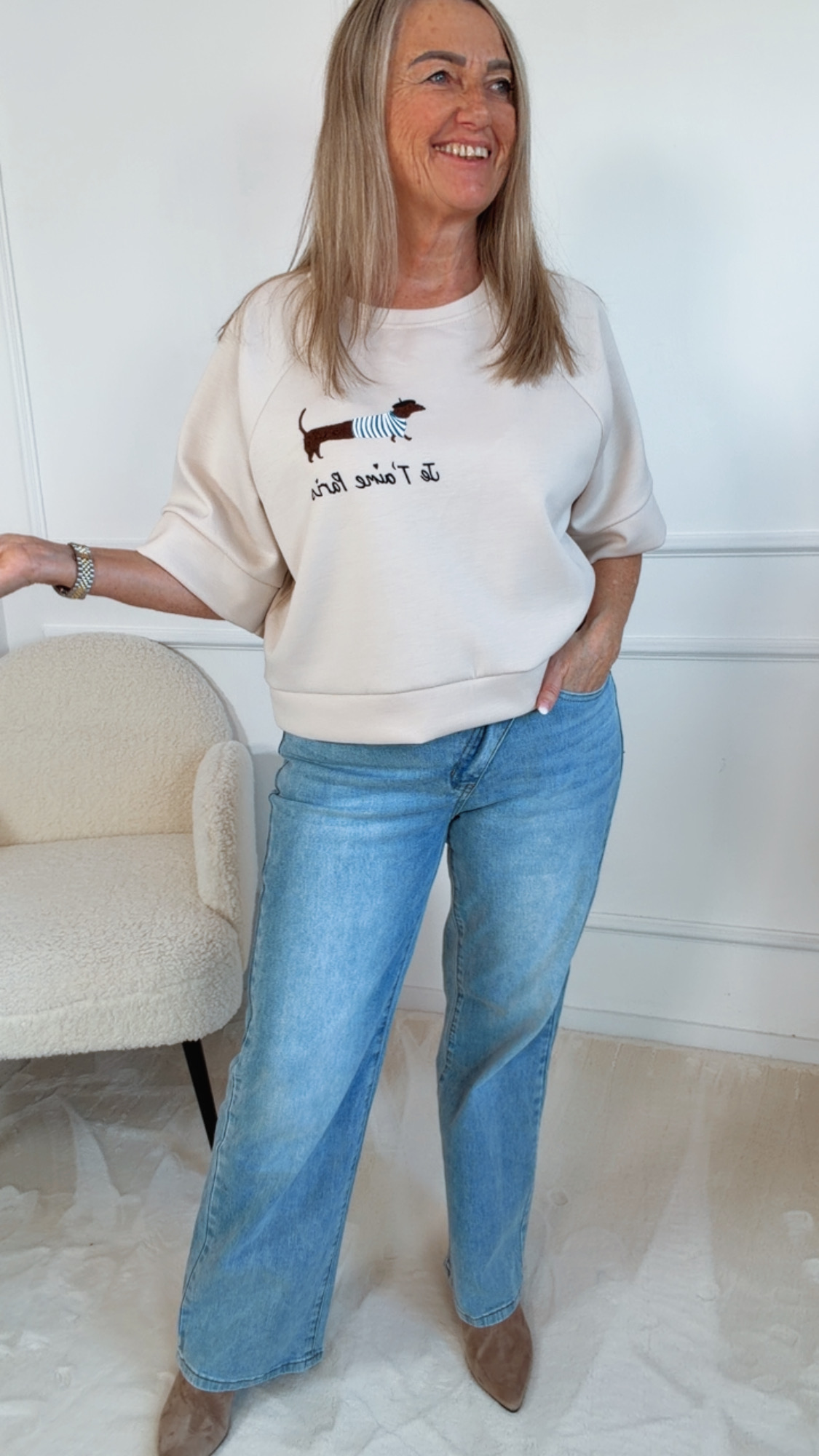 SHIRT DACKEL WILMA BUTTERSTOFF 36 - 44 Made in Italy