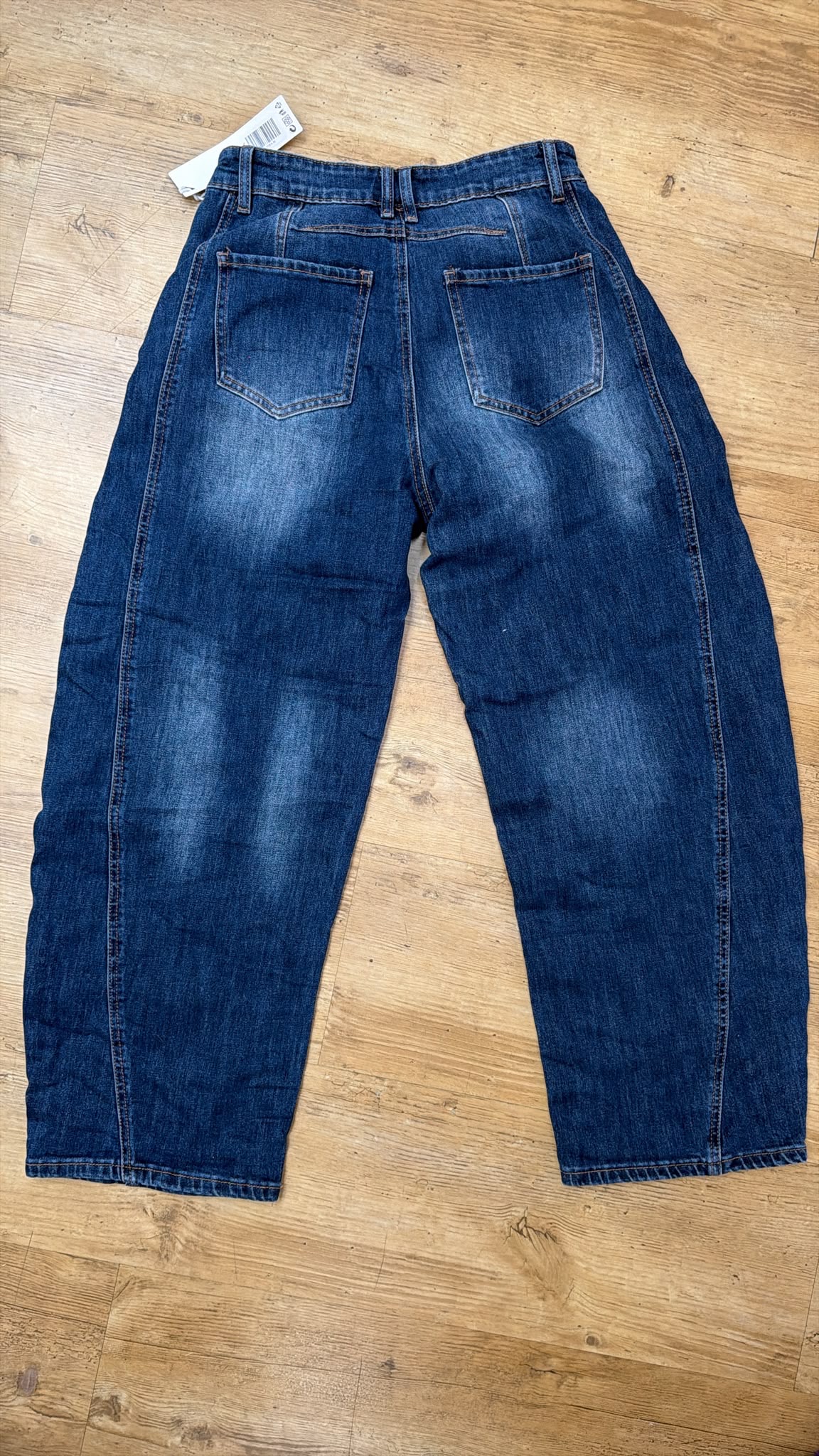 Ballon Jeans Milla - Denim mit schräger Knopfleiste Made in Italy