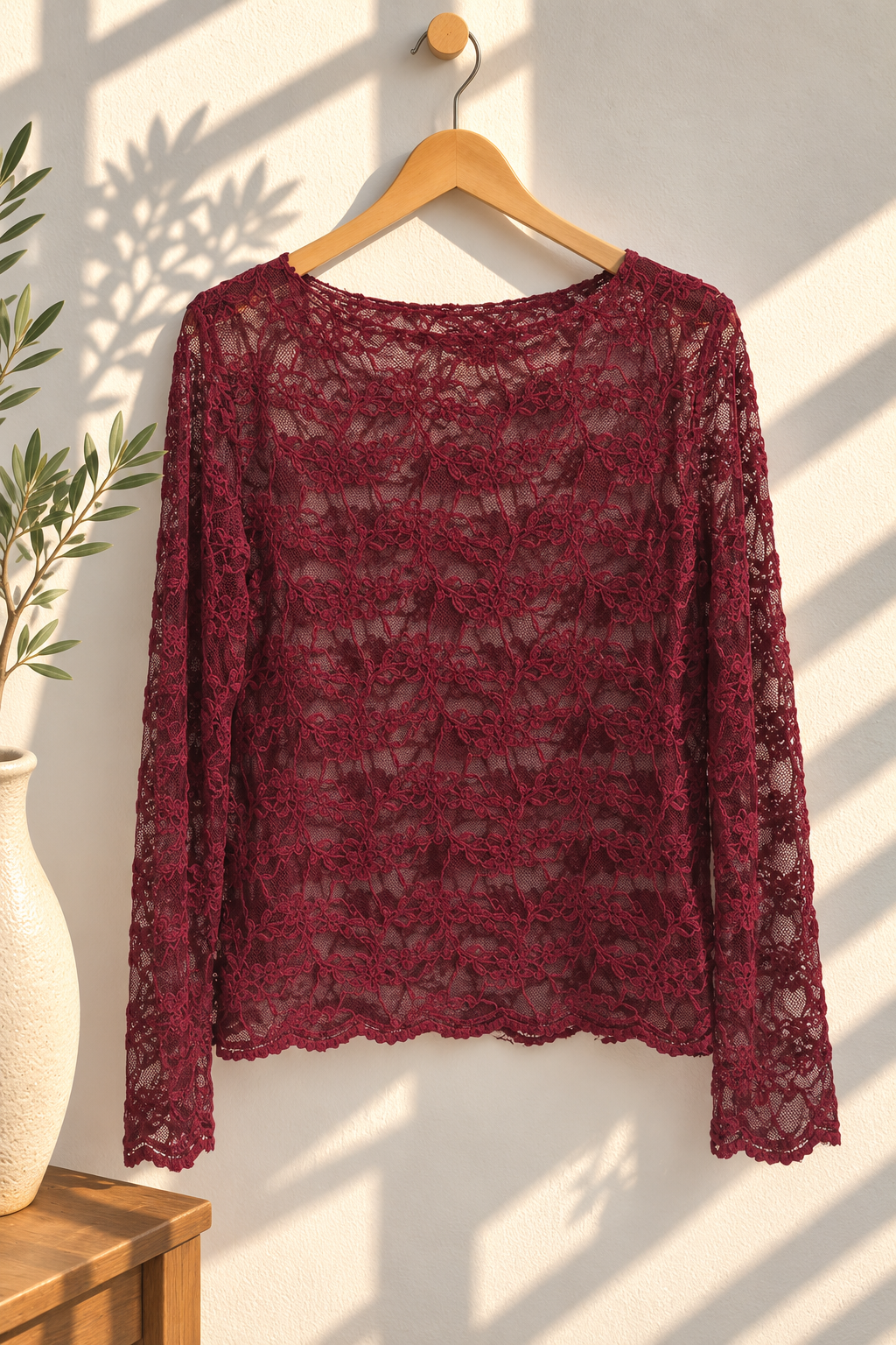 Spitzenshirt mit floralem Muster – Made in Italy | SPI 0089 | bis ca. Gr. 42