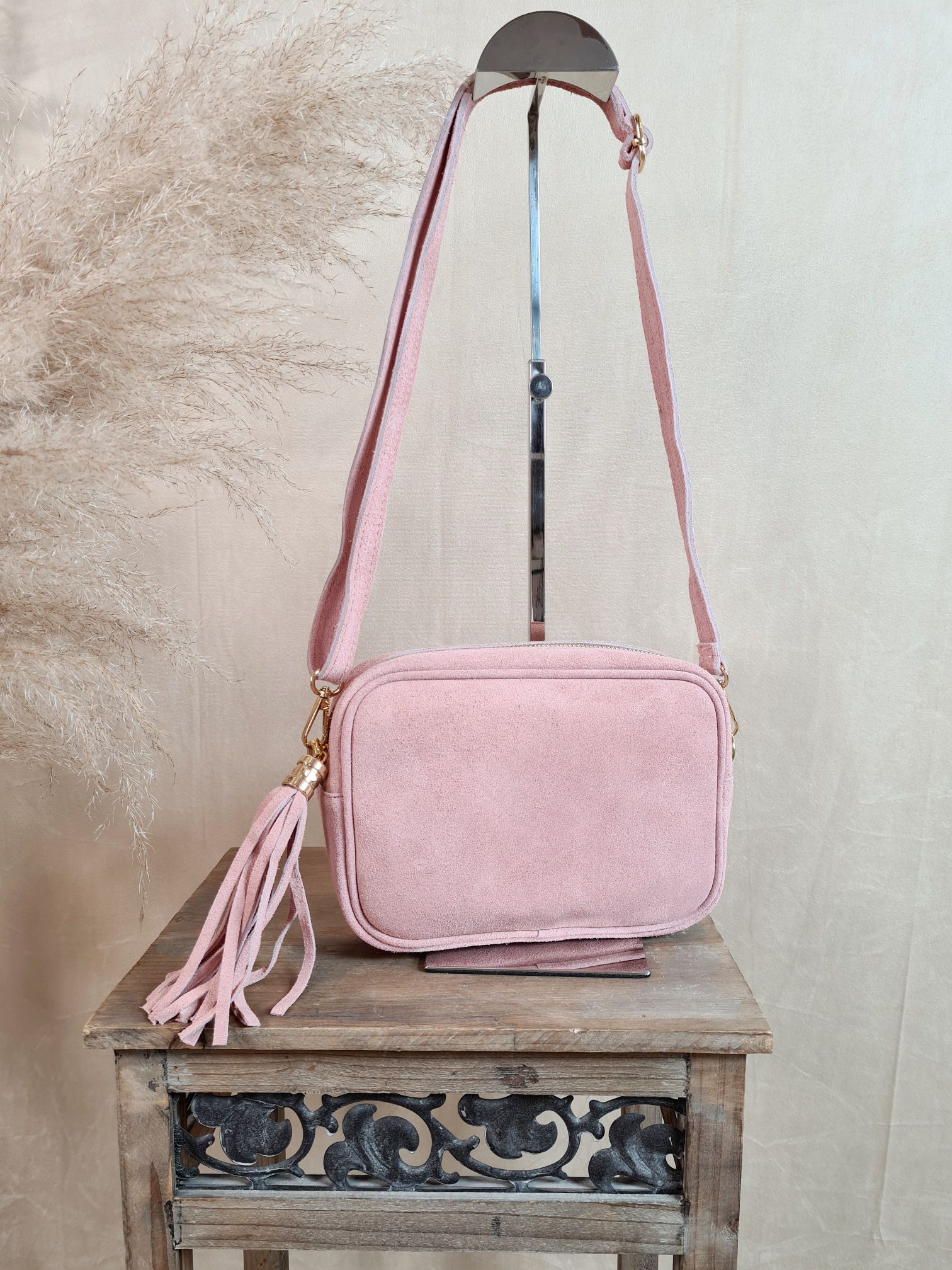 WILDLEDER CROSSBODY BAG SVETLANA ROSA Made in Italy Umhänge Tasche Handtasche