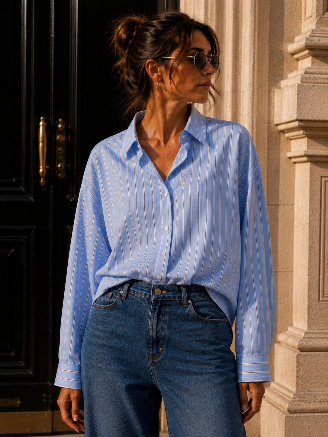 Bluse Gestreift Basic I B0031 I Made in Italy 34-40/42