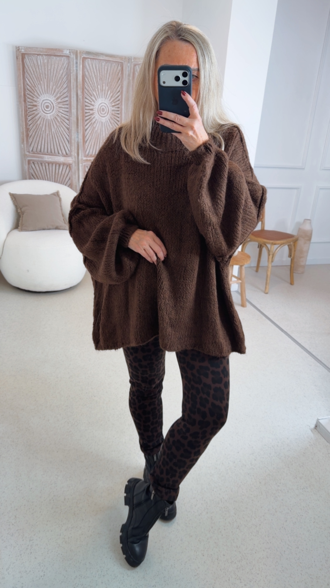 COZY KNIT SWEATER SCARLETT Made in Italy 34-48 OVERSIZE Pullover