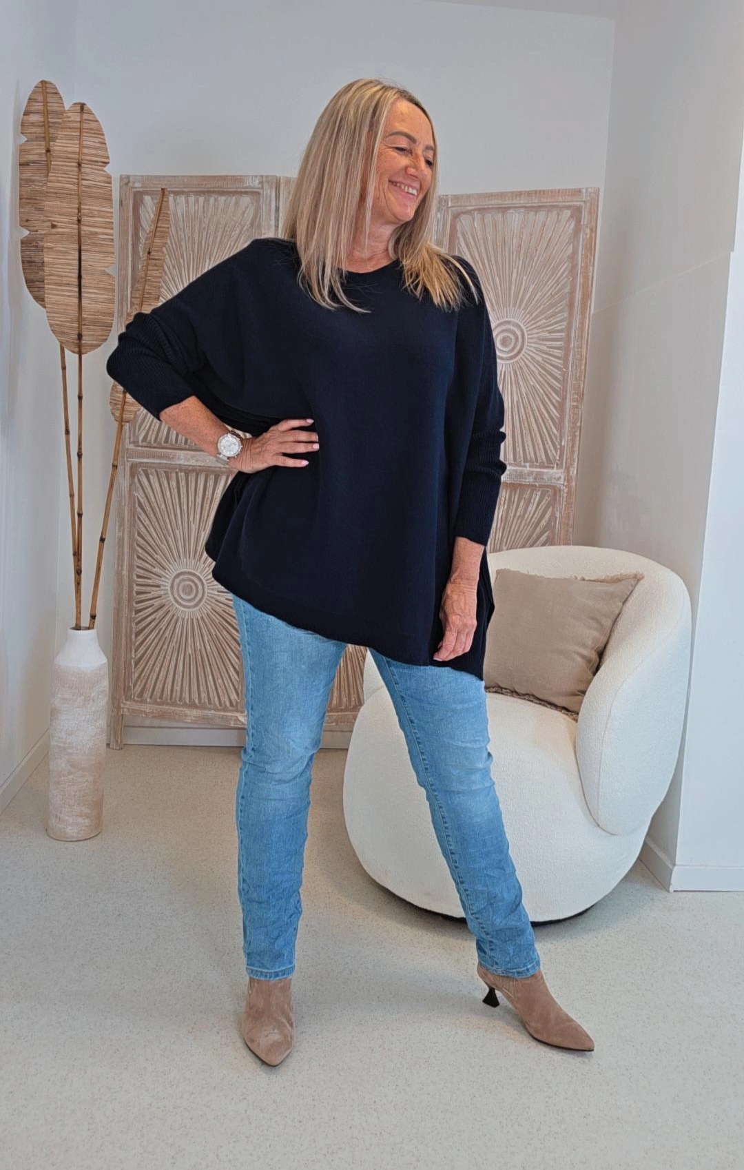 OVERSIZE KNIT SWEATER SIGRID Made in Italy 34-48/50 Strick Pullover