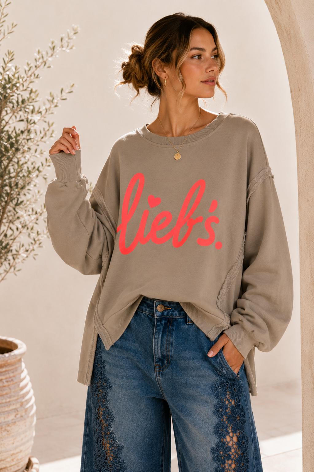 Sweatshirt Isotta – Lieb´s im lässigen Oversize-Look Made in Italy 34-48