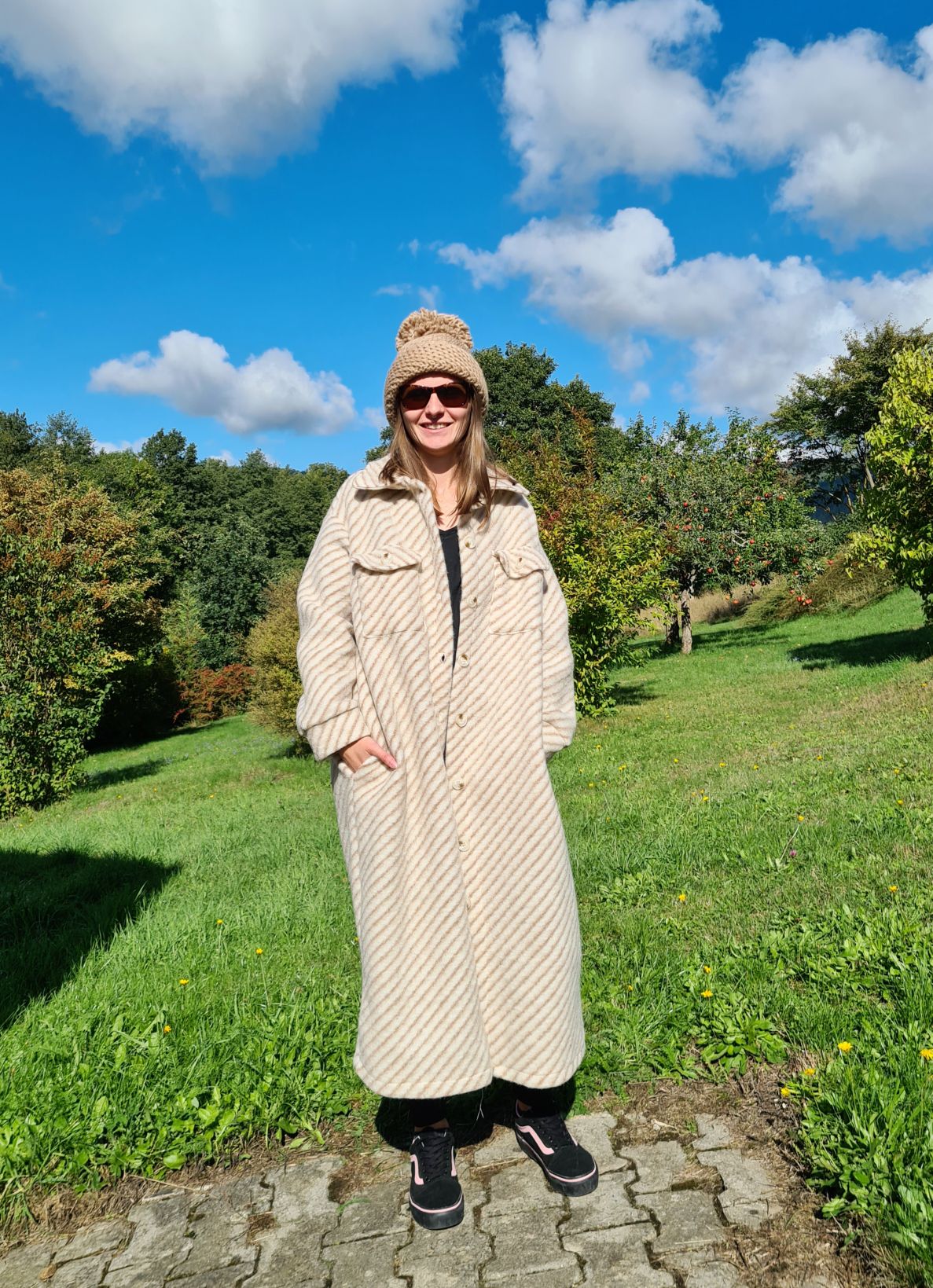 WOLL MANTEL PIA STRIPES BEIGE 36-42 Made in Italy Winter Jacke Fleece Mantel COAT WOLL MANTEL PIA STRIPES BEIGE 36-42 Made in Italy Winter Jacke Fleece Mantel COAT