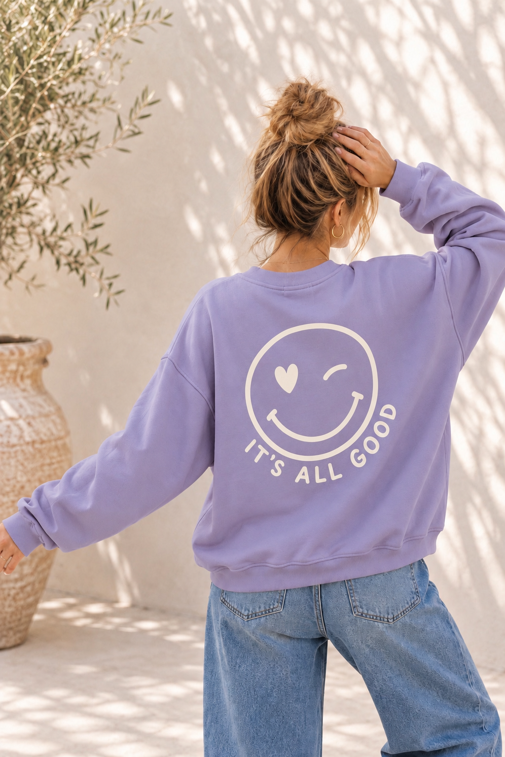 Sweatshirt „Happy Vibes NINA“ – Made in Italy