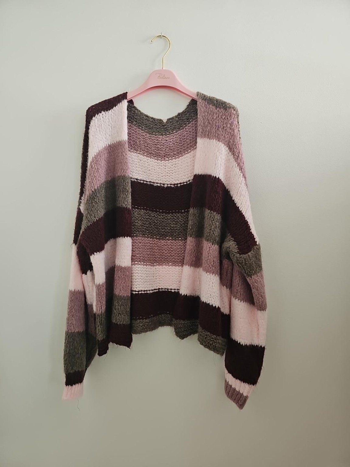 Cardigan mit Blockstreifen Strickjacke I SJ0035 I Made in Italy 34-44