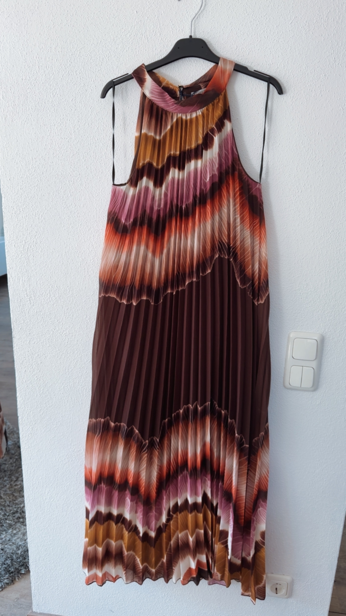 Maxi-Plissee-Kleid „Savina“ – Made in Italy  – ZickZack Muster Gr. 34-42