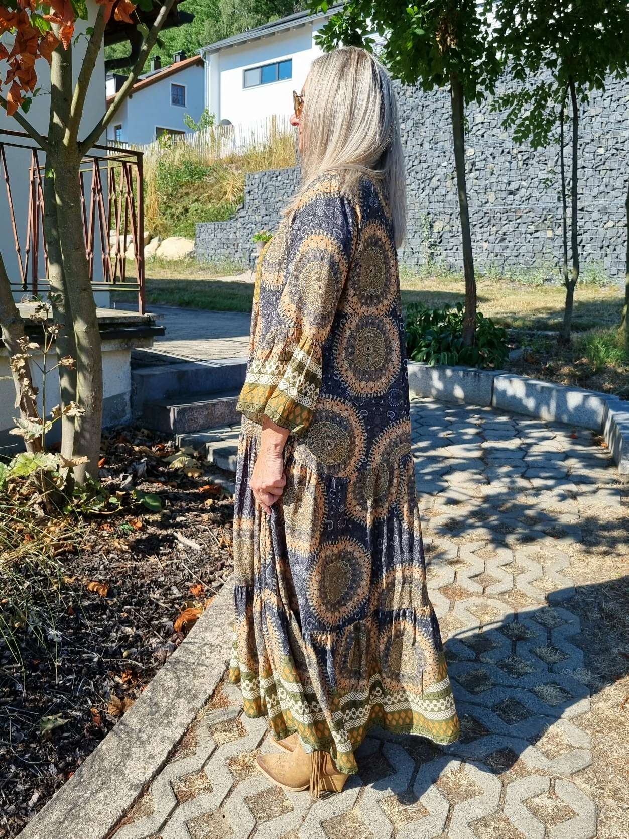 MAXI TUNIKA DRESS MICAELA BLACK KHAKI 34-42 Made in Italy langes Kleid Hängerchen Tunikakleid MAXI TUNIKA DRESS MICAELA BLACK KHAKI 34-42 Made in Italy langes Kleid Hängerchen Tunikakleid