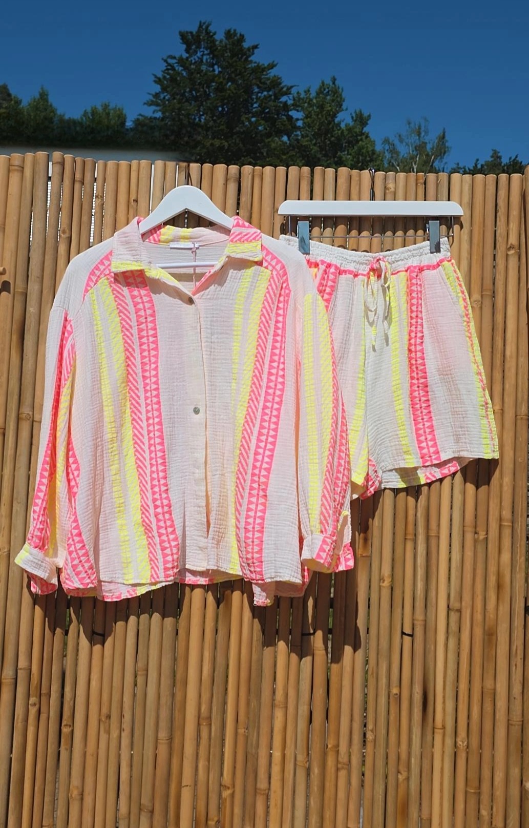 MUSSELIN BLUSE MEGAN AZTEK  KURZ Made in Italy 34-44/46