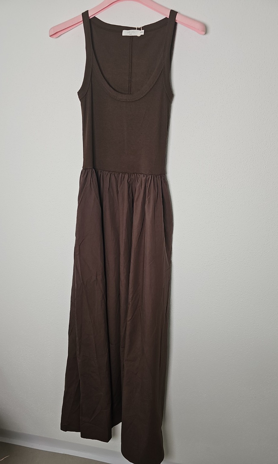 Exklusives Baumwollkleid Mirella Uni Schoko