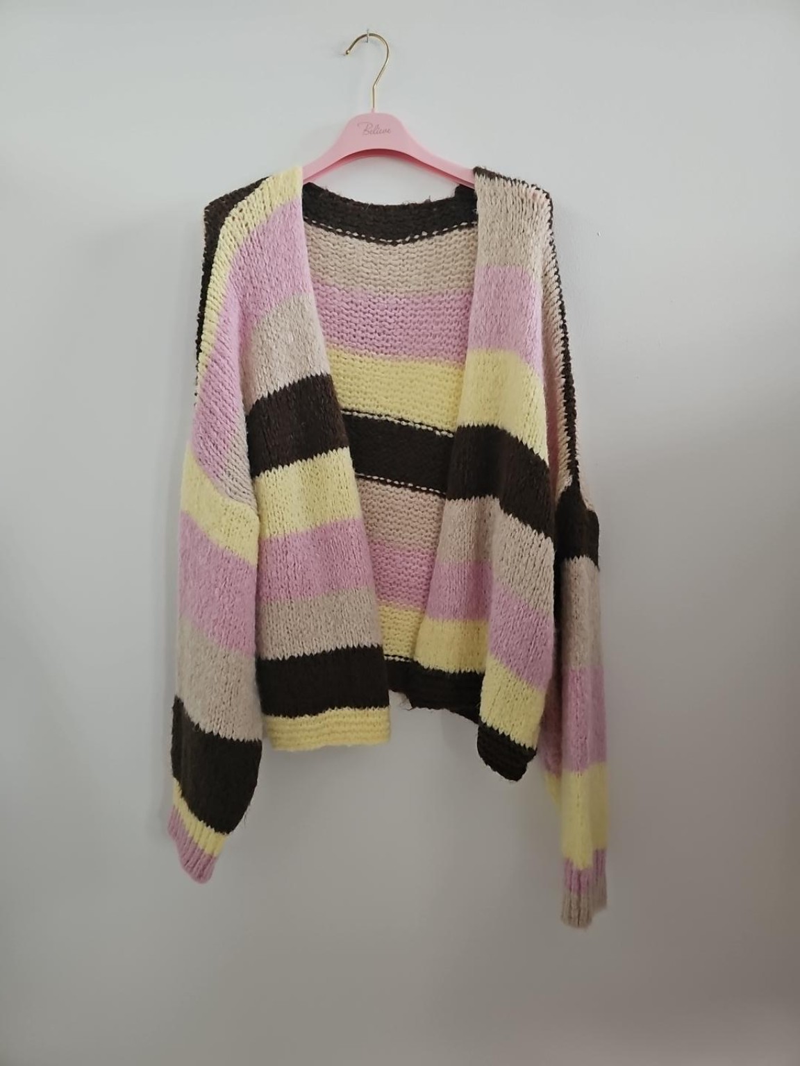 Cardigan mit Blockstreifen Strickjacke I SJ0035 I Made in Italy 34-44