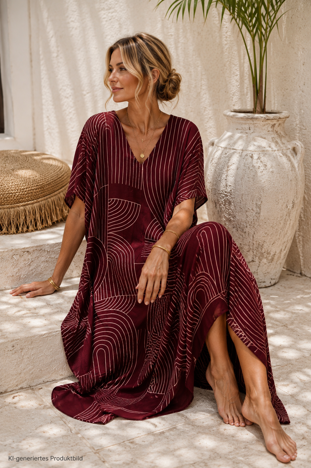 Maxi-Kleid Viskose-Seidenkleid Vanessa Made in Italy Gr. 34-42/44