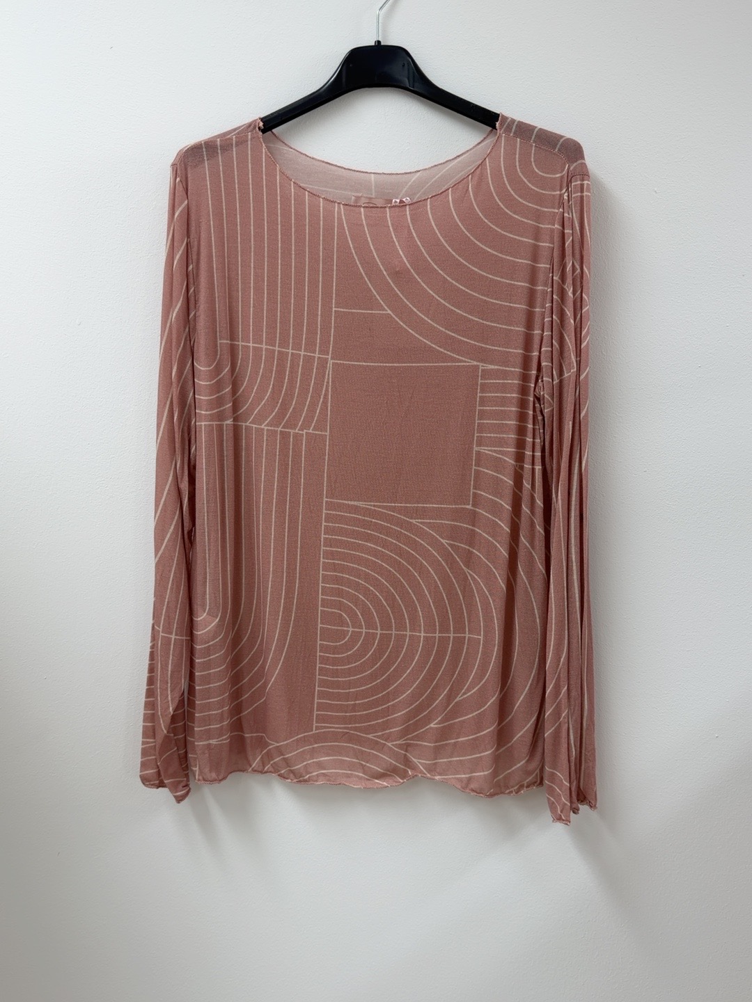 Langarmshirt Cashmere Ornamentmuster I LS0026 I Made in Italy 34-42