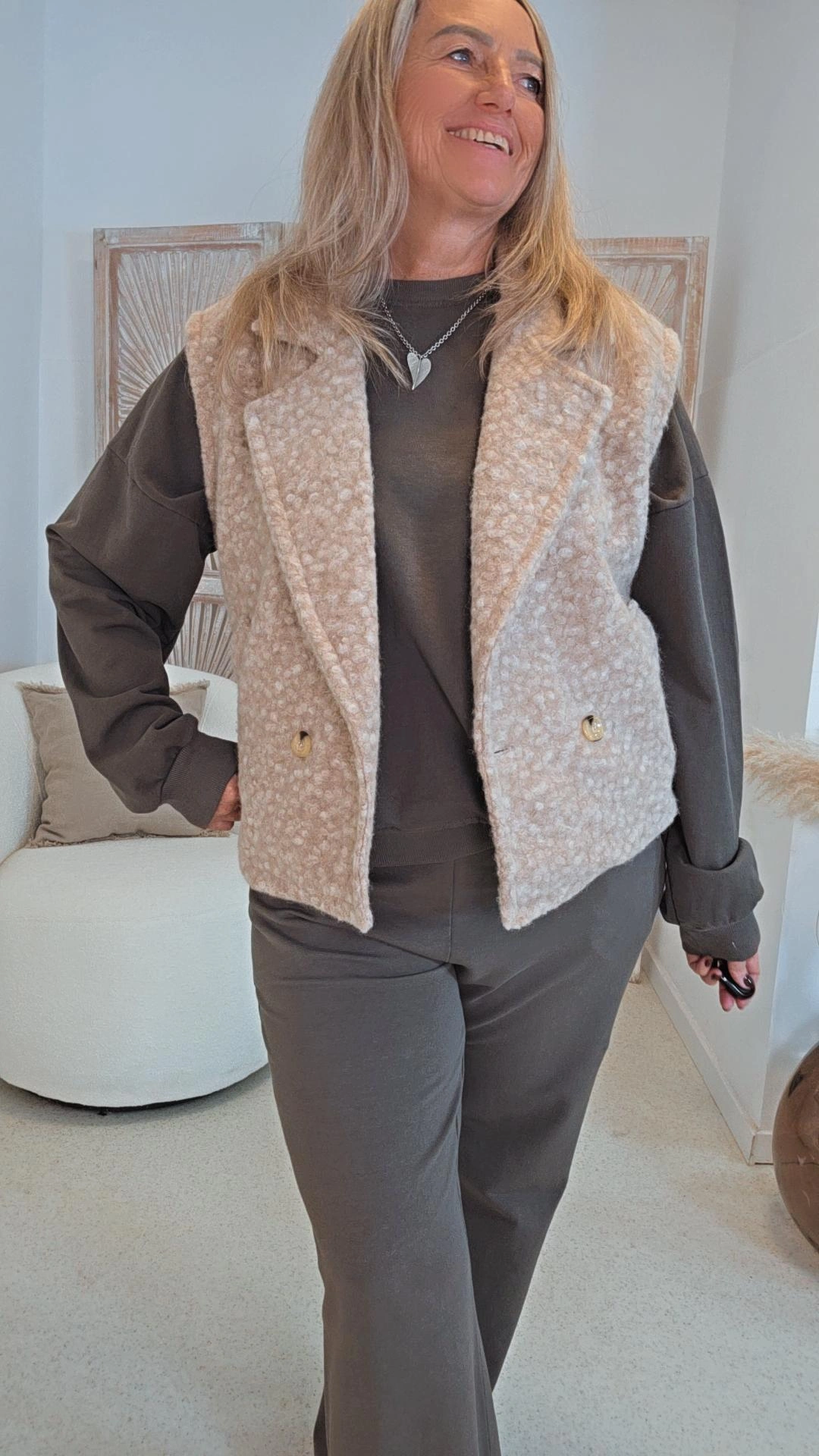 FLEECE-WESTE RUBY MELIERT 34-42 Made in Italy
