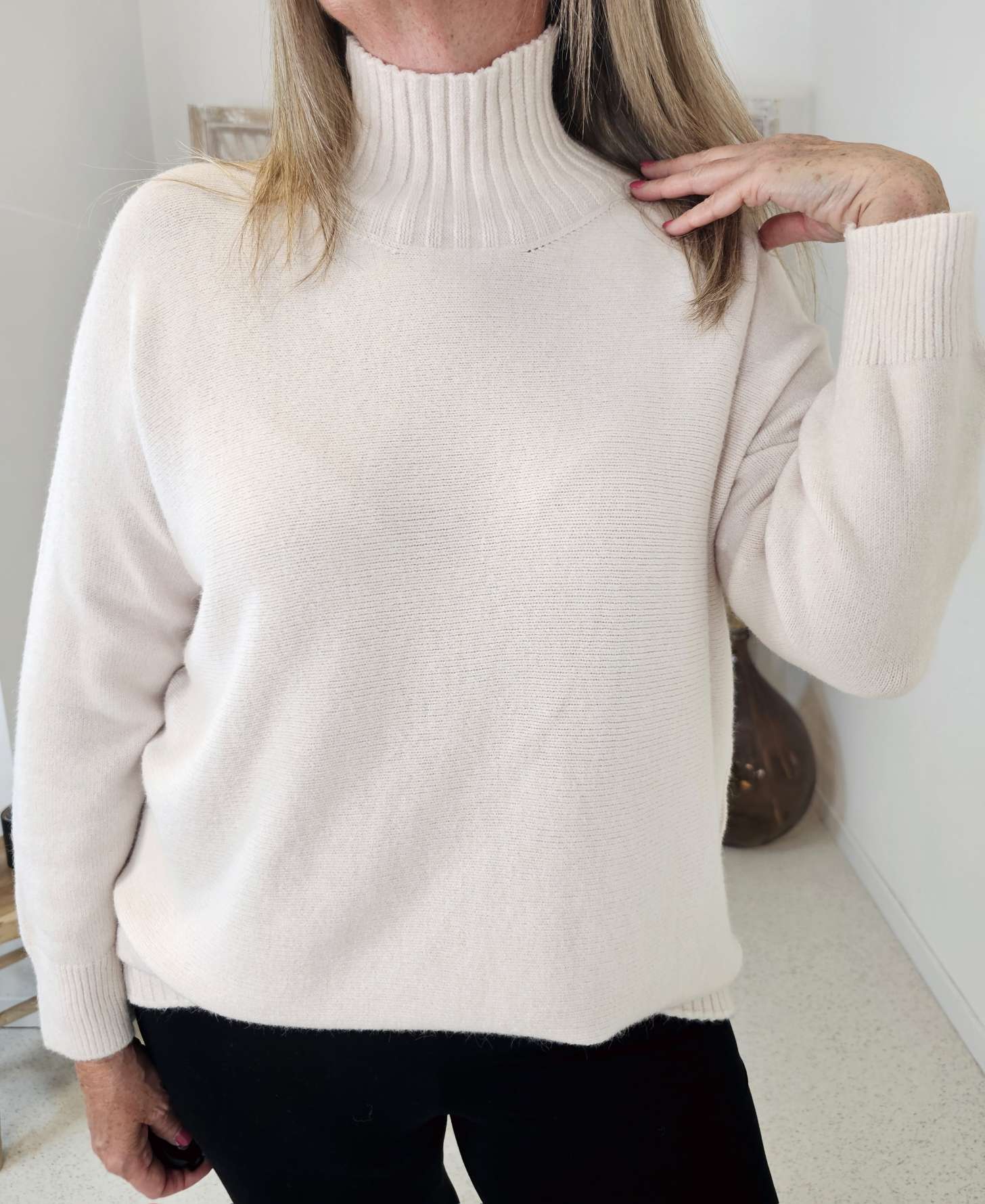 LIGHT KNIT SWEATER ALISON Stehkragen Oversize 34- 42 Made in Italy Pullover LIGHT KNIT SWEATER ALISON Stehkragen Oversize 34- 42 Made in Italy Pullover