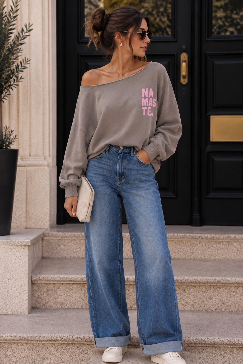 Oversize Sweatshirt im Used-Look I P0060 I 34-42/44