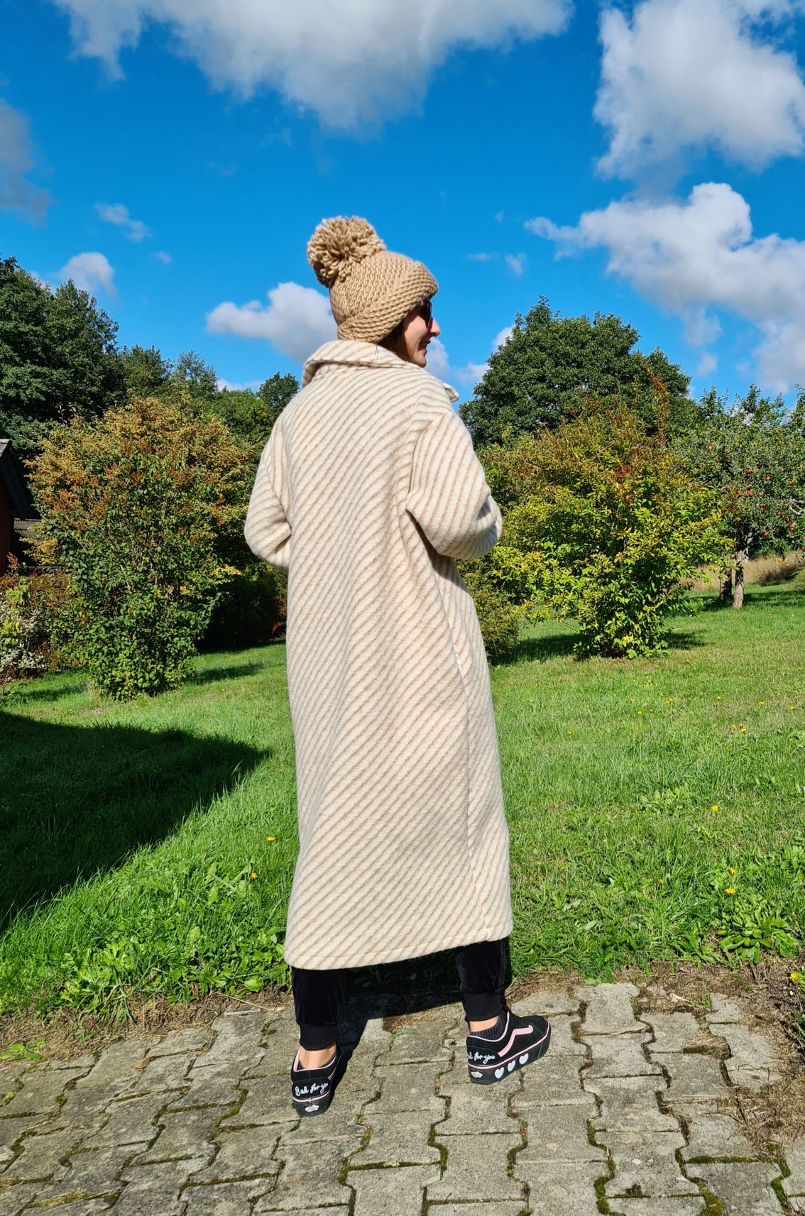 WOLL MANTEL PIA STRIPES BEIGE 36-42 Made in Italy Winter Jacke Fleece Mantel COAT WOLL MANTEL PIA STRIPES BEIGE 36-42 Made in Italy Winter Jacke Fleece Mantel COAT
