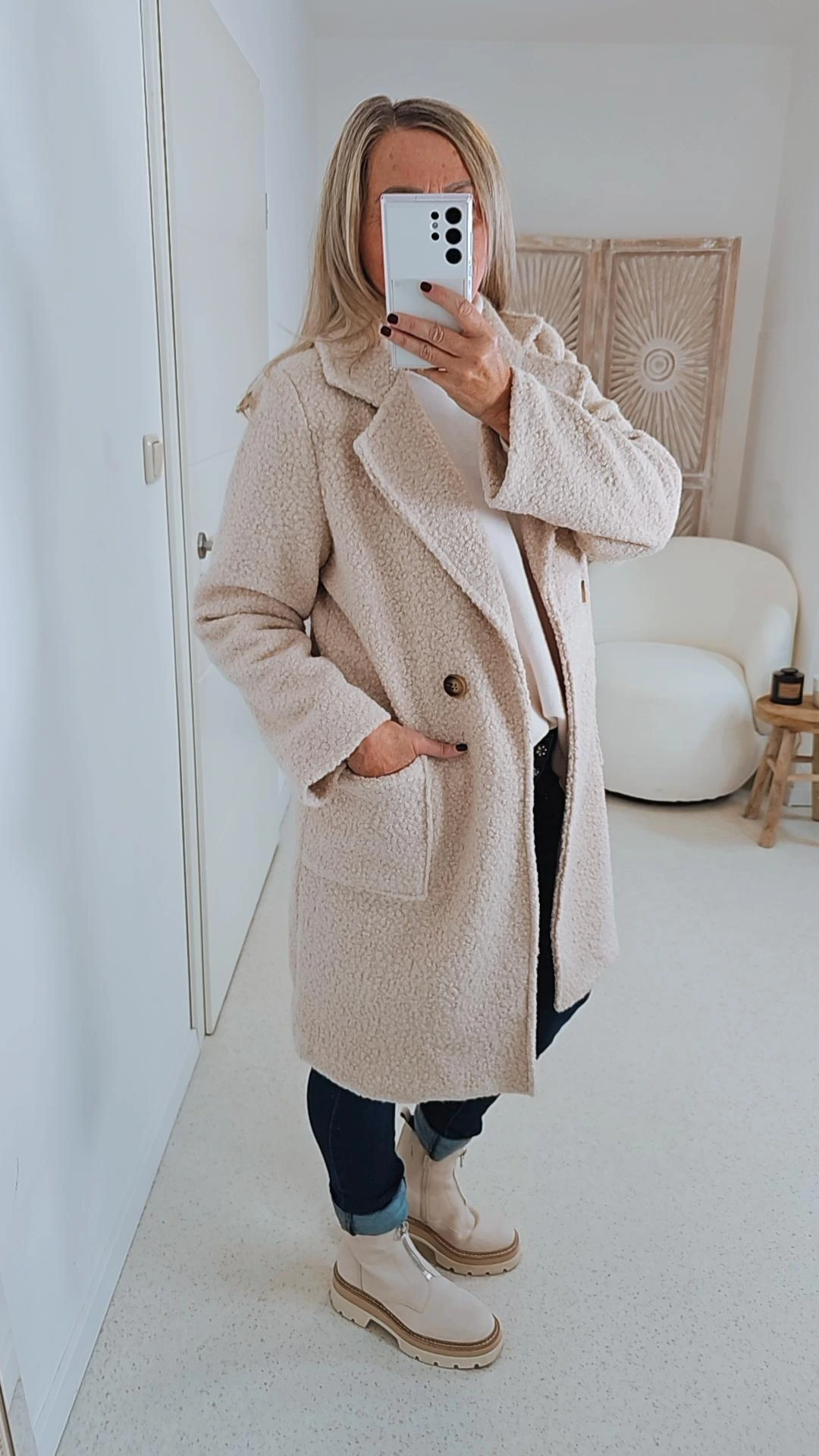 TREND COAT HENRY Made in Italy 34-40 Mantel Jacke Boucle Optik TREND COAT HENRY Made in Italy 34-40 Mantel Jacke Boucle Optik