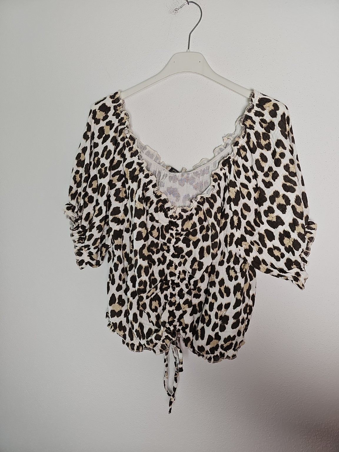 Bluse Cropped Musselin Aminas Leo Made in Italy 34-42 Sommerschnapper – vom Umtausch ausgeschlossen