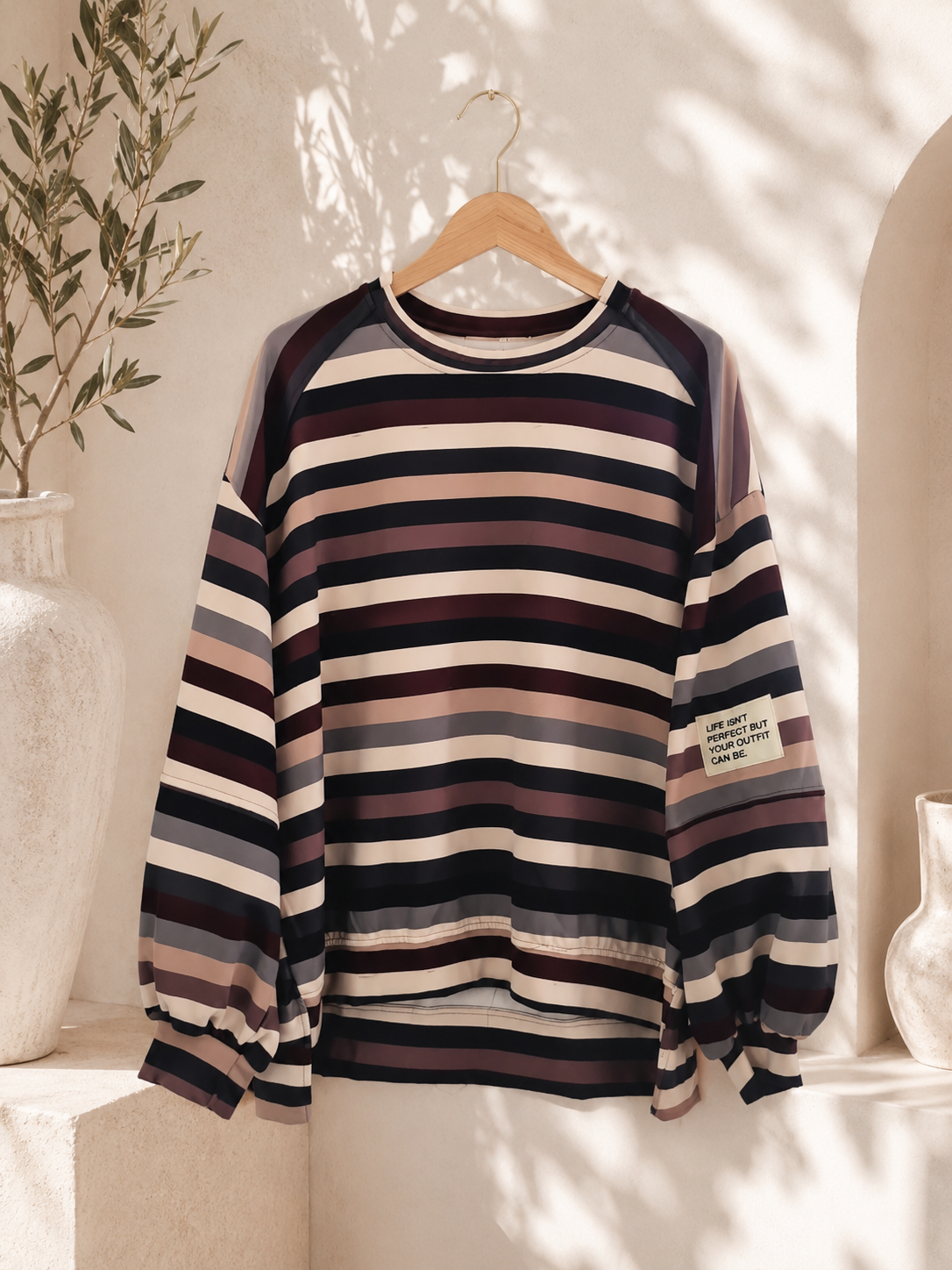 Sweatshirt „Ottavia“ – Streifen-Look | Made in Italy | passend bis ca. Gr. 42/44