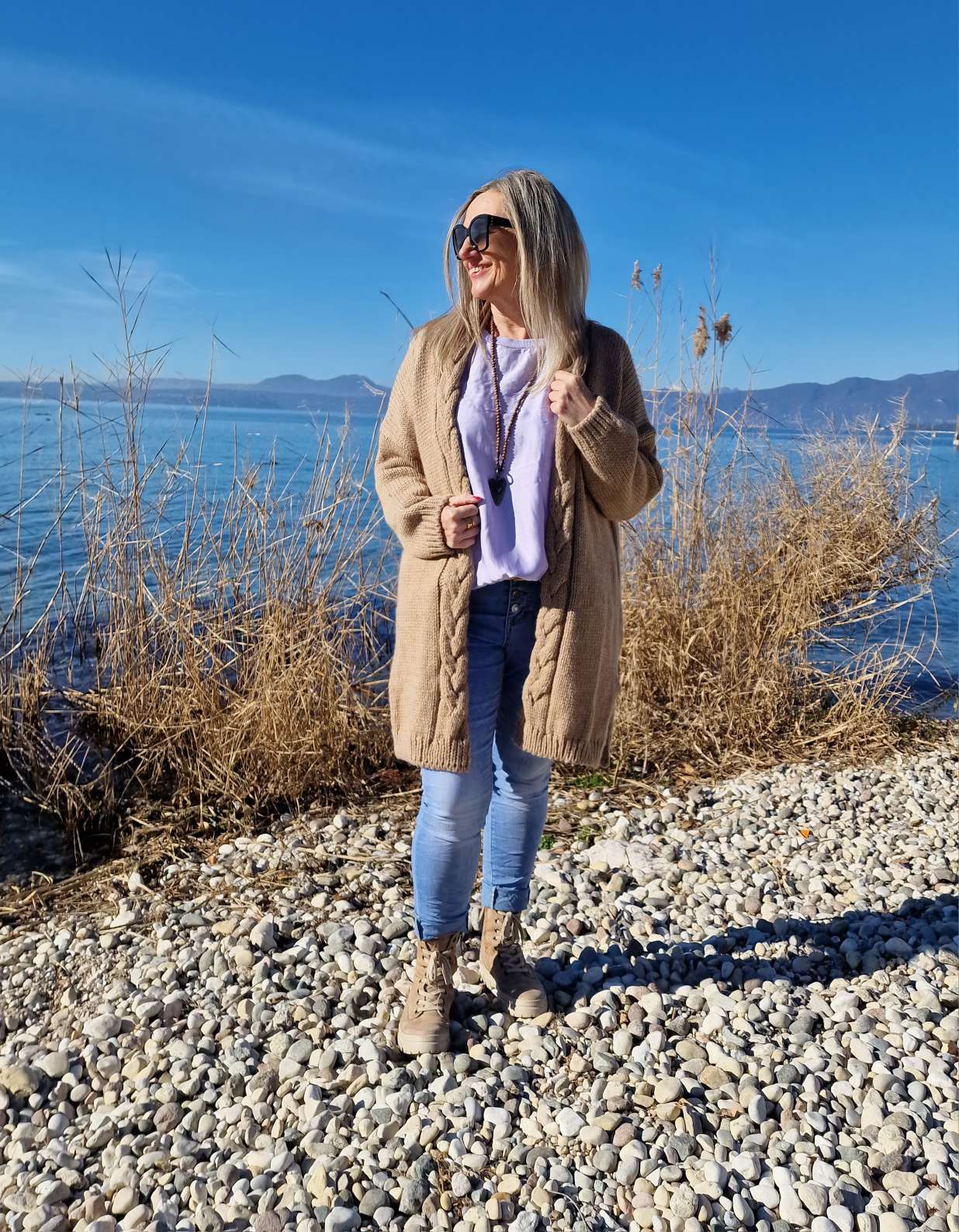 EDLER KNIT CARDIGAN BETTINA CAMEL 34-42  Made in Italy  Strickjacke Strickmantel Mantel Alpaka