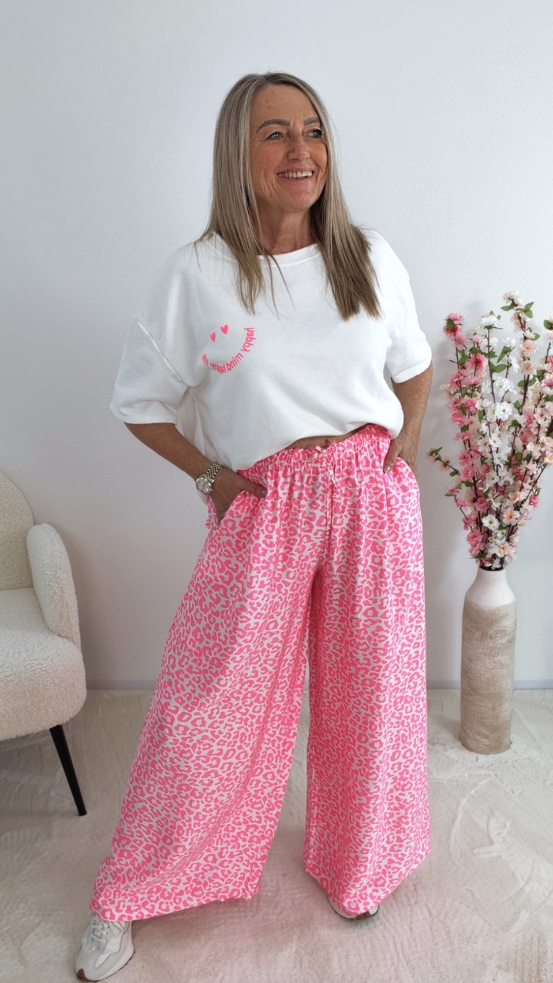 🌿💚✨ T-Shirt-Sweater happy mind happy life Elovira Made in Italy 34-42/44