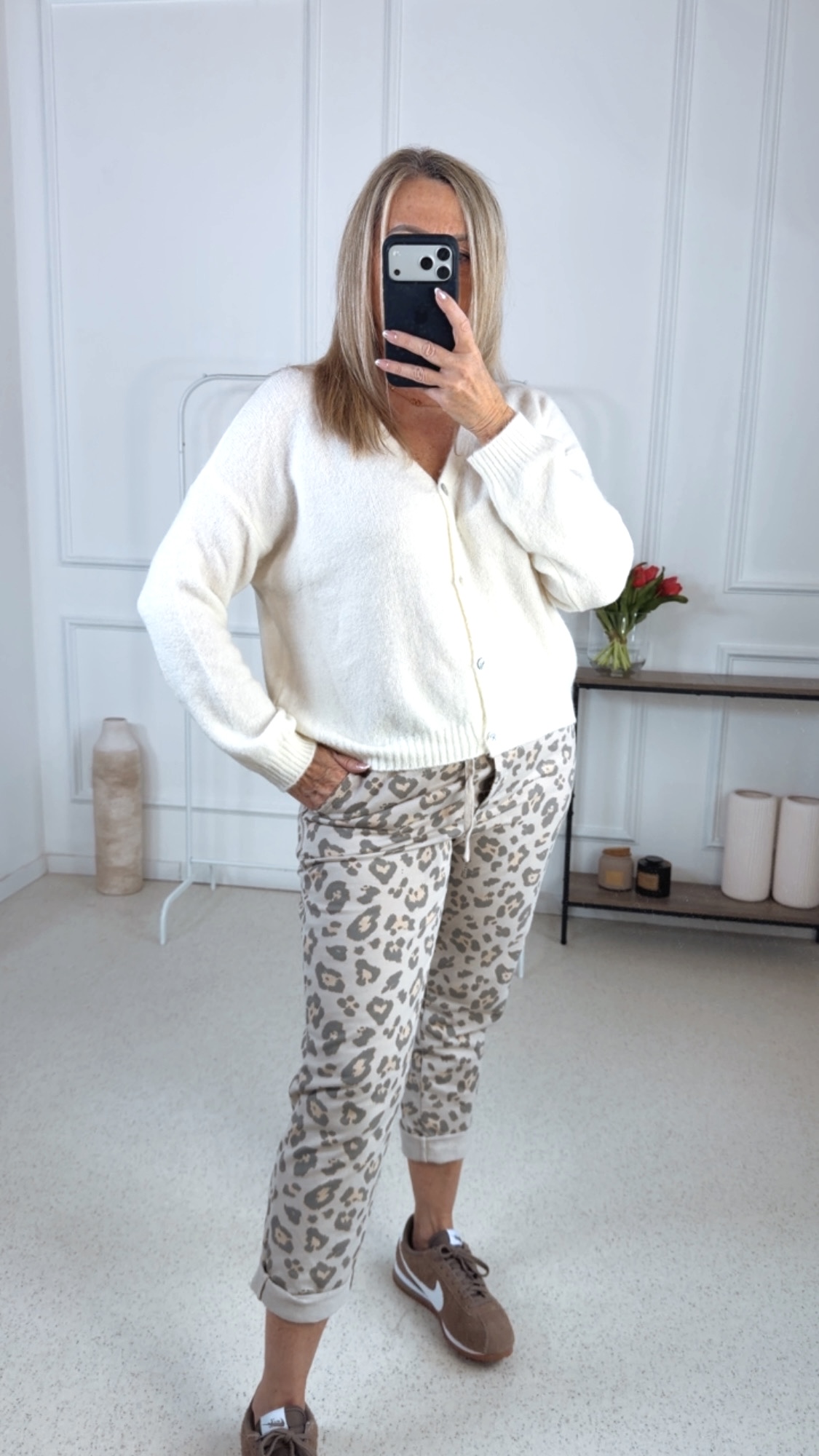 EDLER STRICK CARDIGAN OSLO Alpaka Strickjacke Made in Italy 34-42