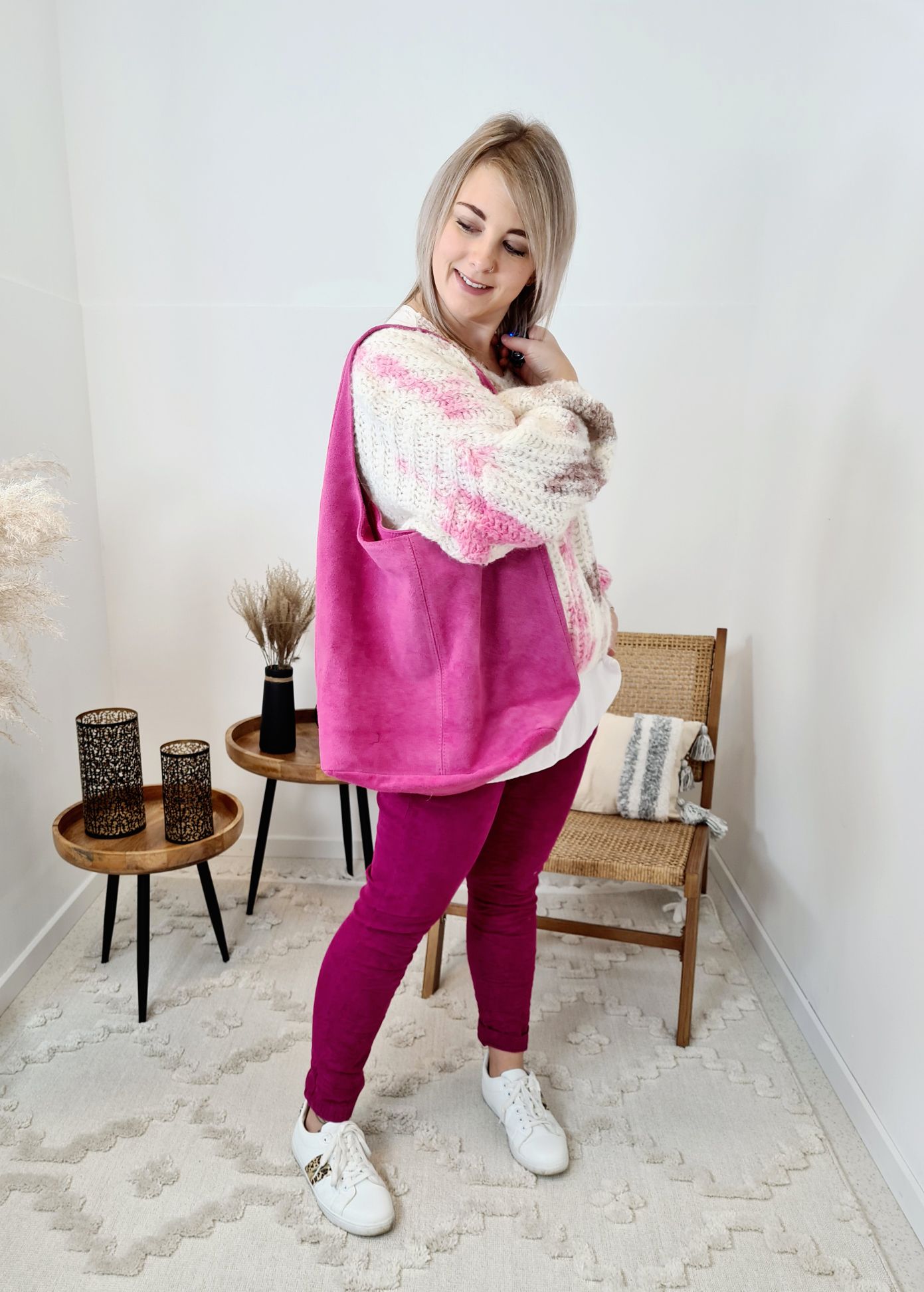 BASIC CORD JOGPANT SELINA BEERE 34-42 Made in Italy bequeme Hose PANT BASIC CORD JOGPANT SELINA BEERE 34-42 Made in Italy bequeme Hose PANT