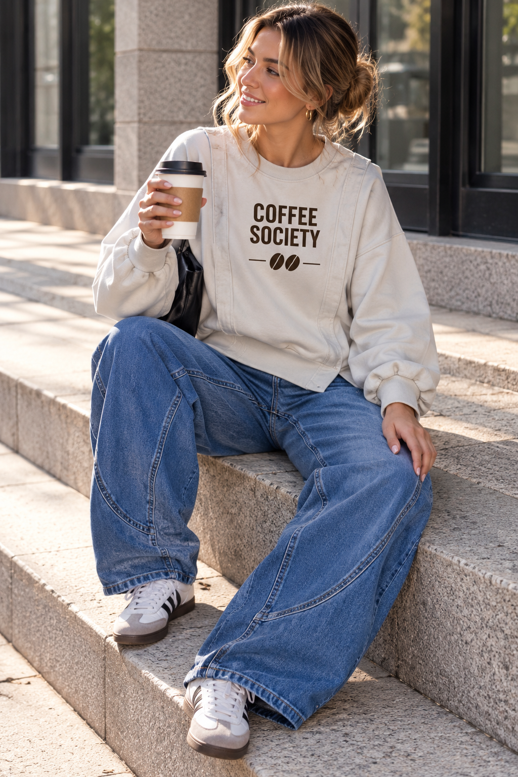 Sweatshirt aus Butterstoff COFFEE SOVIETY SW0177 I Made in Italy 34-42/44