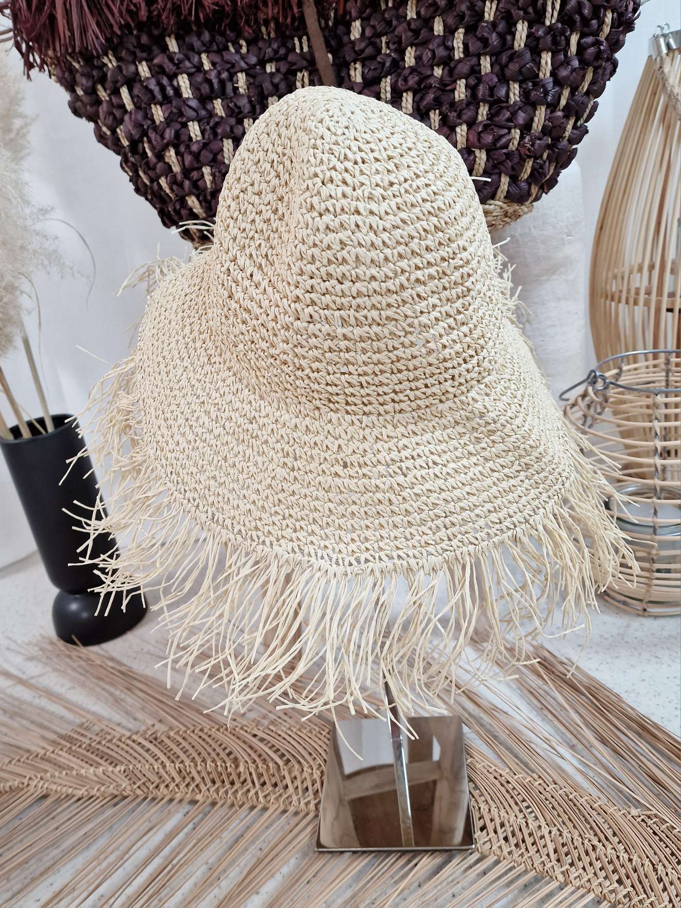 STROHHUT ADRIAN BEIGE Italy Design geflochtener Sonnenhut Sommerhut Mütze