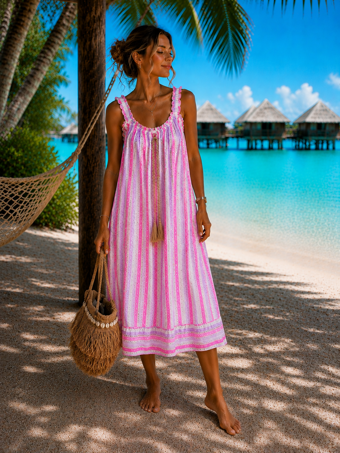 Boho Kleid Lobos Blockstreifen  Made in Italy 34-40/42