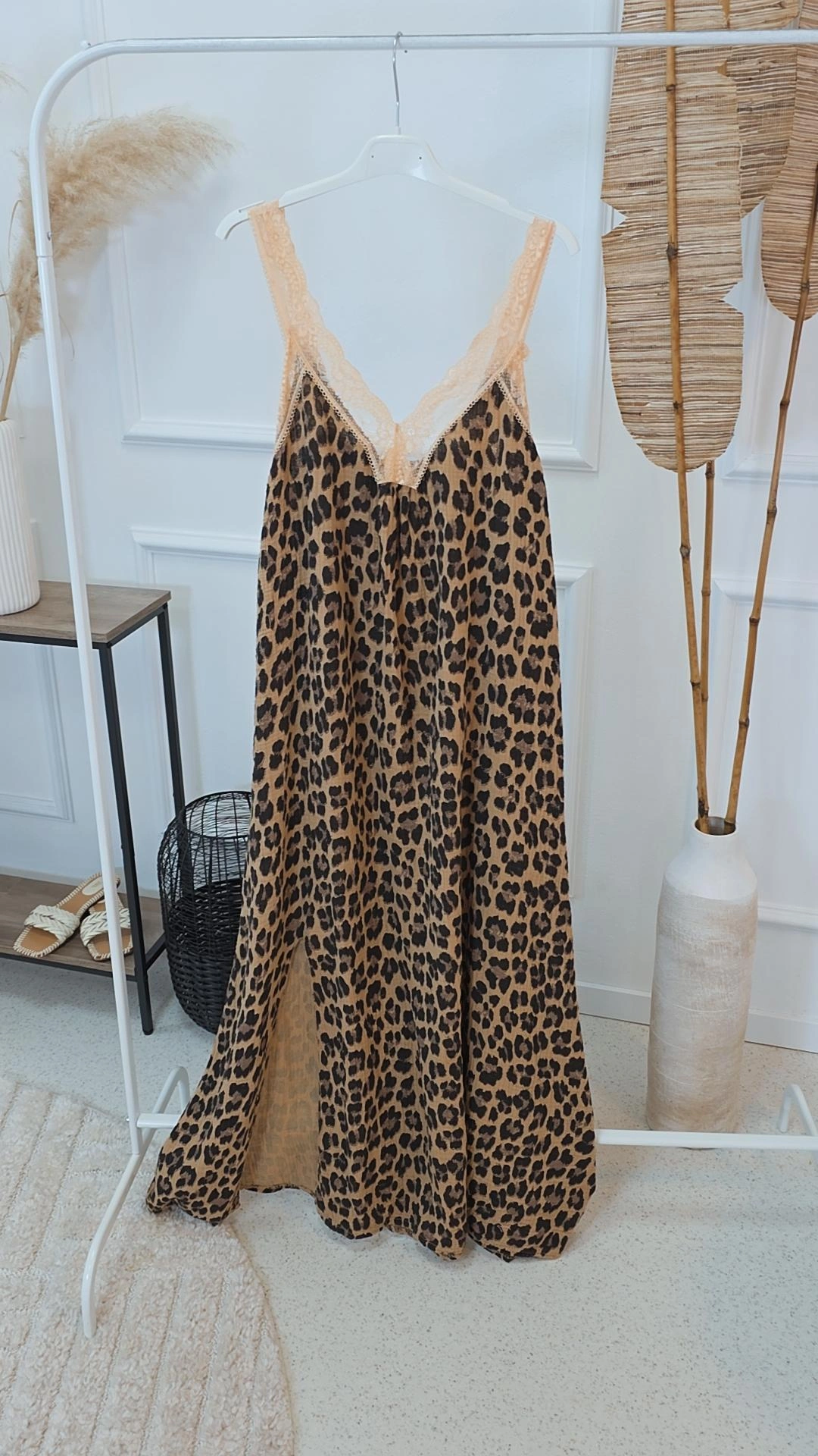 MUSSELIN LACE DRESS BAMBOO LEO Spitzenkleid Made in Italy  34-42/44