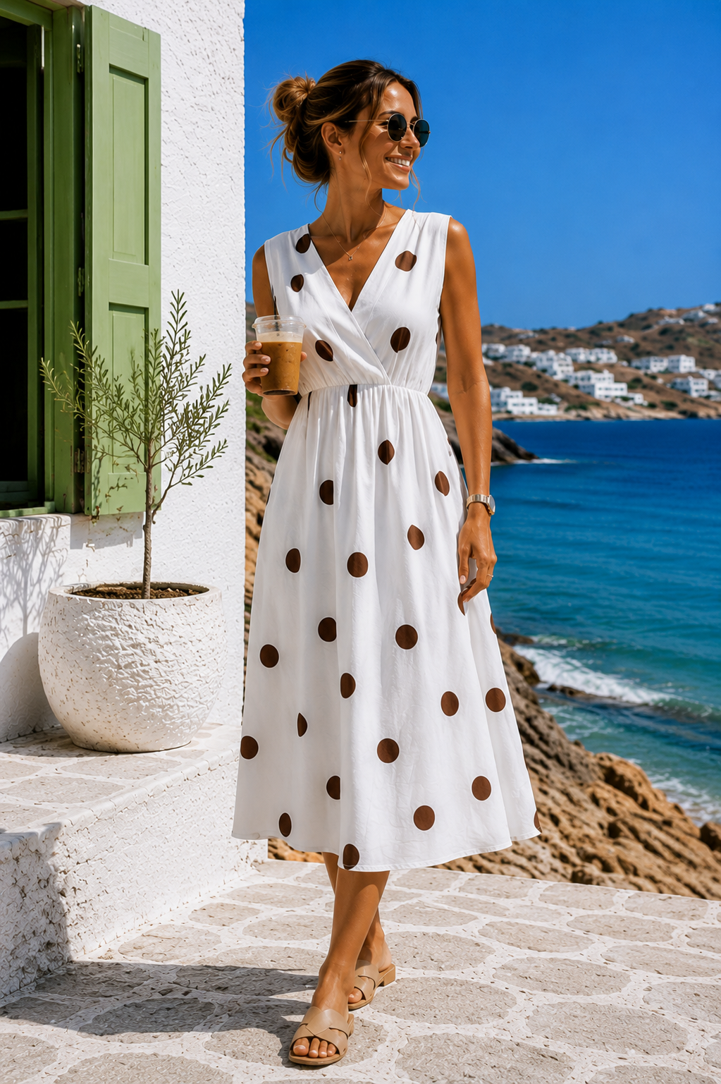 Maxi-Kleid Belladonna Polka Dots Made in Italy 34-42