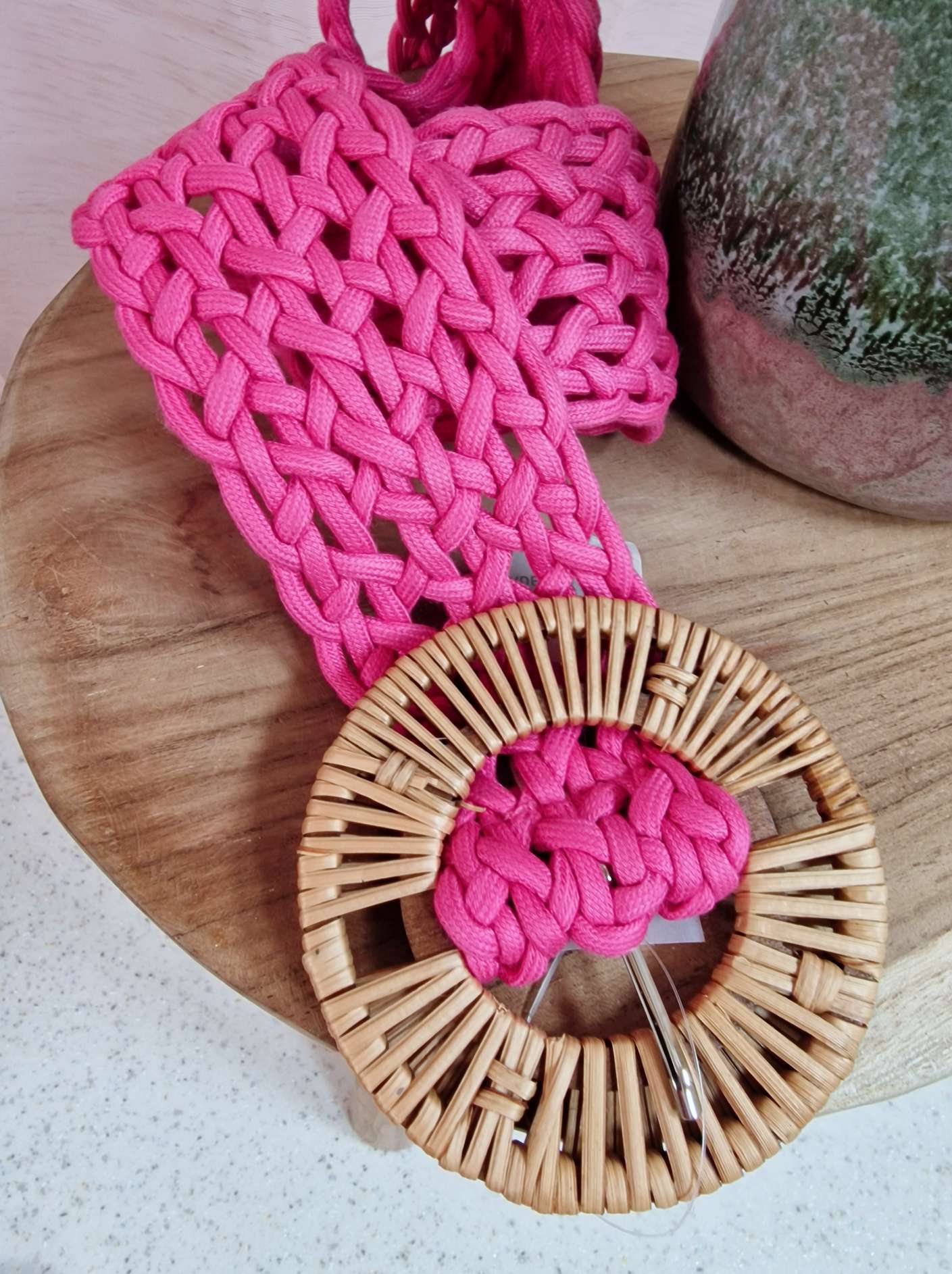 BELT BRAID YARA PINK Italy Style Damen Hüftgürtel Taillen Gürtel