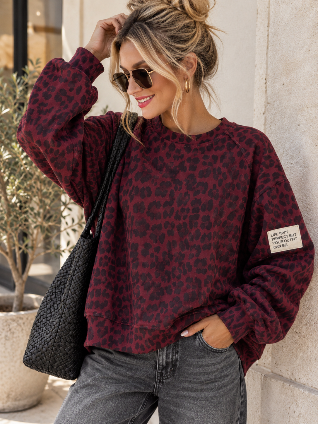 Sweater Leo Patch Juna Made in Italy 34-42 Sweatshirt