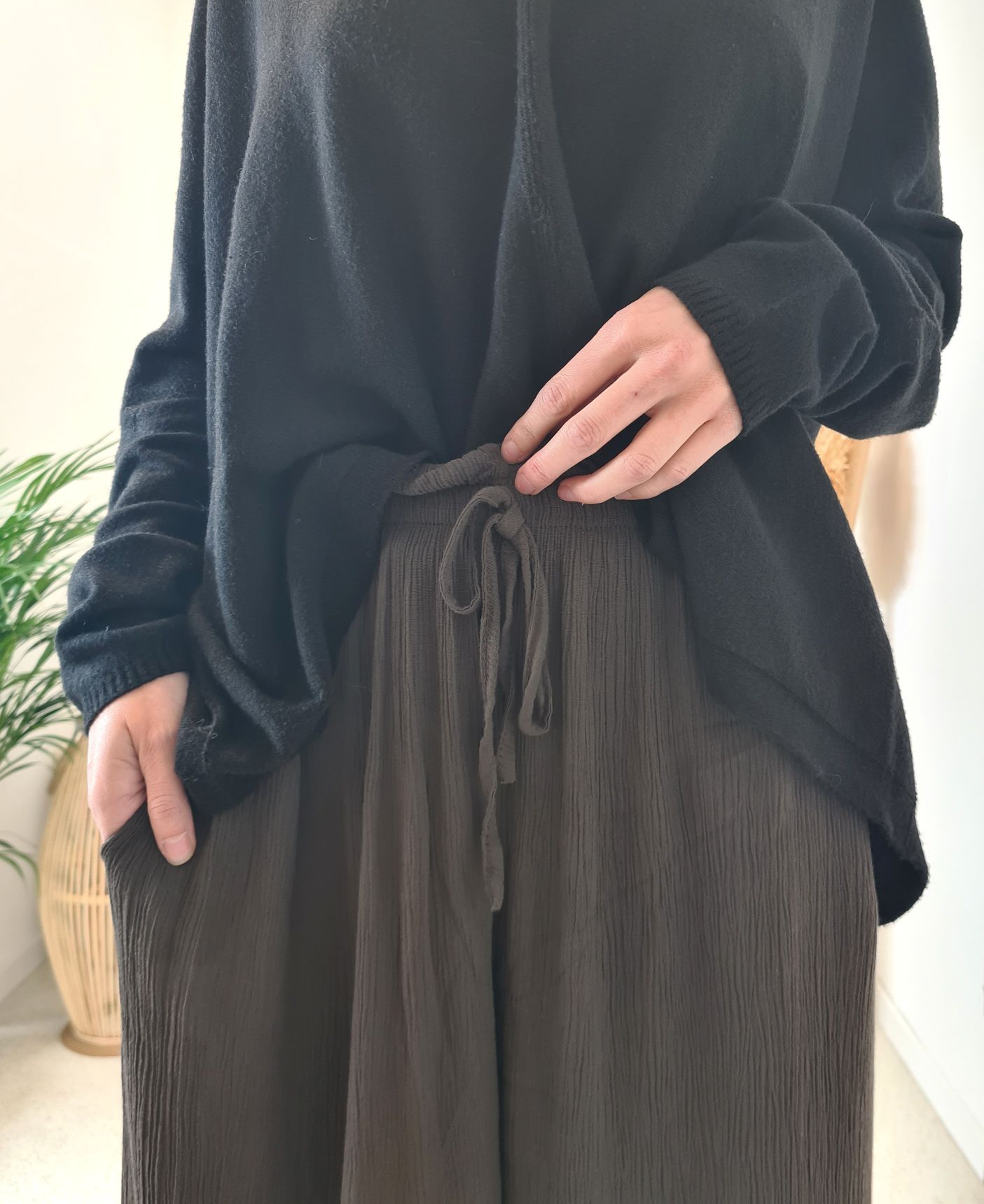 EDLE HOSE INESSA DUNKELBRAUN Viskose Hose Made in Italy Palazzohose PANT Musselin Art 34-40 EDLE HOSE INESSA DUNKELBRAUN Viskose Hose Made in Italy Palazzohose PANT Musselin Art 34-40