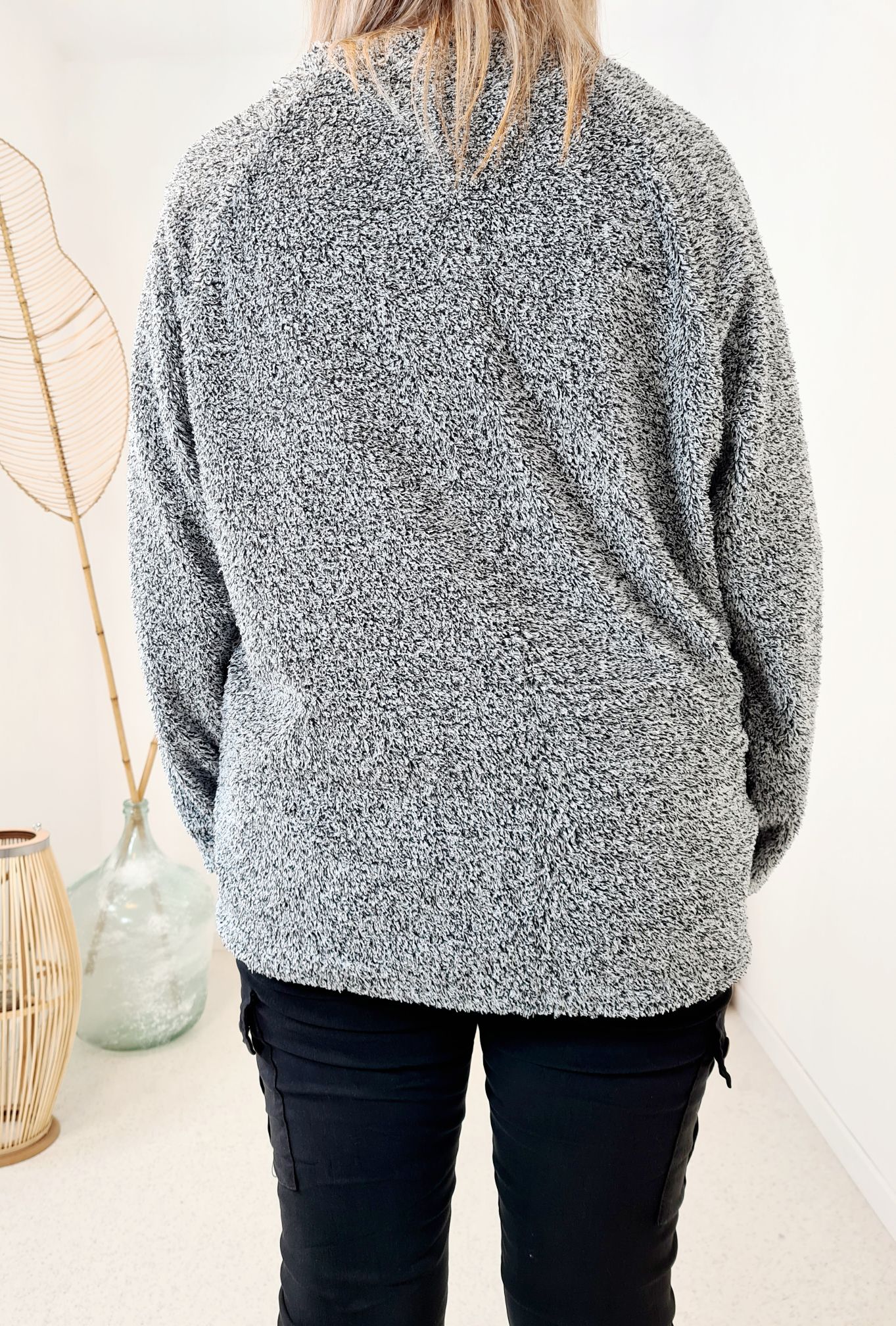 TEDDY JACKE ANETTE GRAU MELIERT Sweater Made in Italy 34-42 Longsleeve Pullover versch. Farben TEDDY JACKE ANETTE GRAU MELIERT Sweater Made in Italy 34-42 Longsleeve Pullover versch. Farben