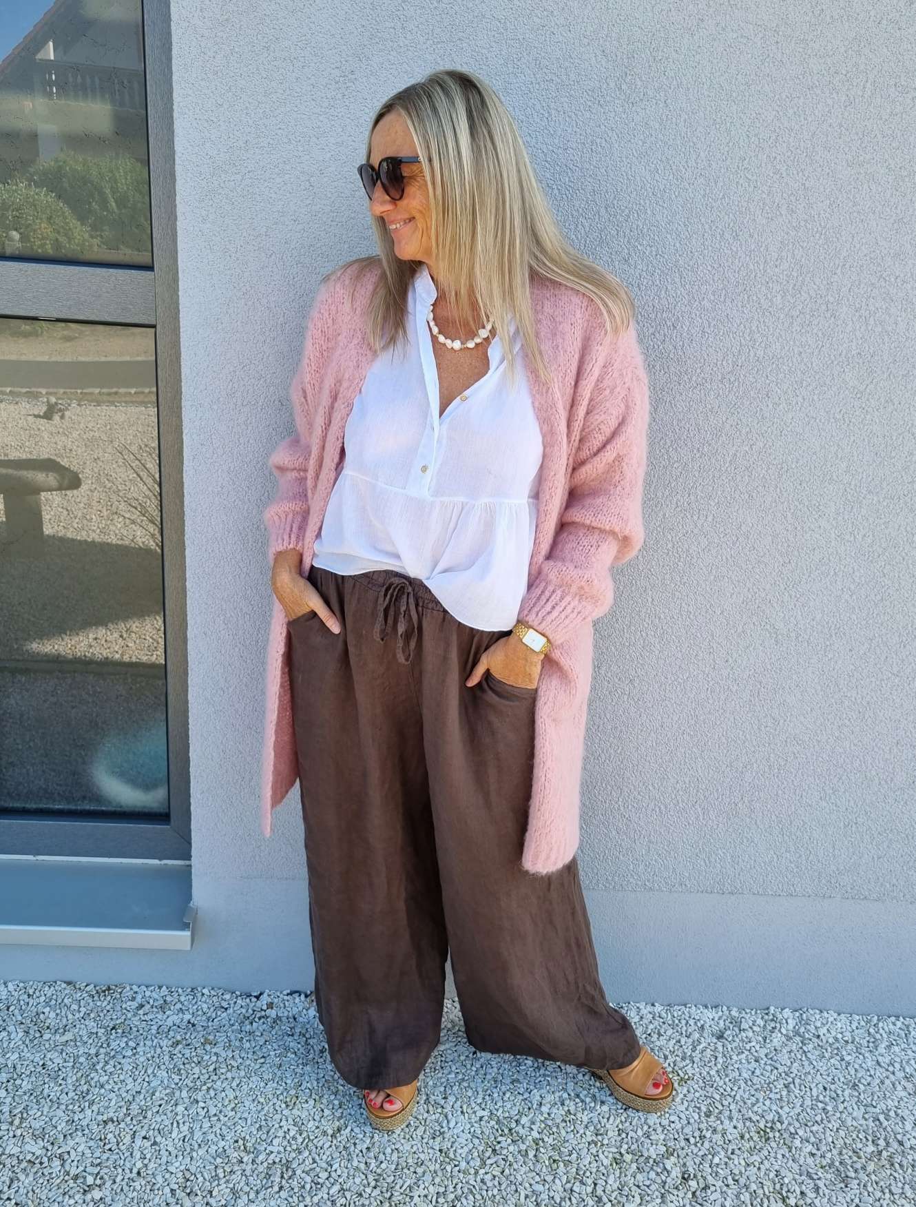 LINEN MARLENE PANT BRIGITTE BRAUN Pocket 34-42 Made in Italy weite Leinen Hose mit Taschen LINEN MARLENE PANT BRIGITTE BRAUN Pocket 34-42 Made in Italy weite Leinen Hose mit Taschen