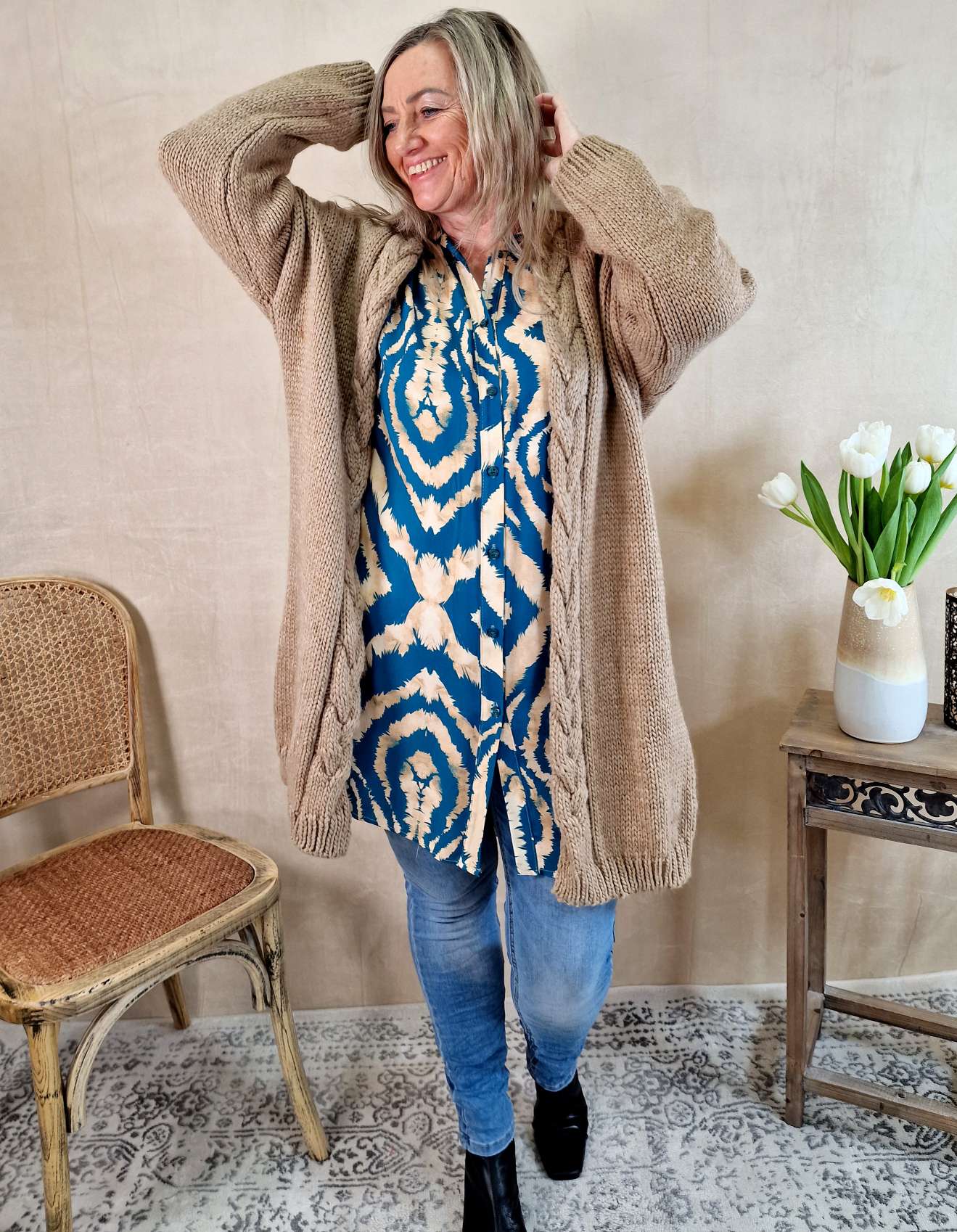 EDLER KNIT CARDIGAN BETTINA CAMEL 34-42 Made in Italy Strickjacke Strickmantel Mantel EDLER KNIT CARDIGAN BETTINA CAMEL 34-42 Made in Italy Strickjacke Strickmantel Mantel