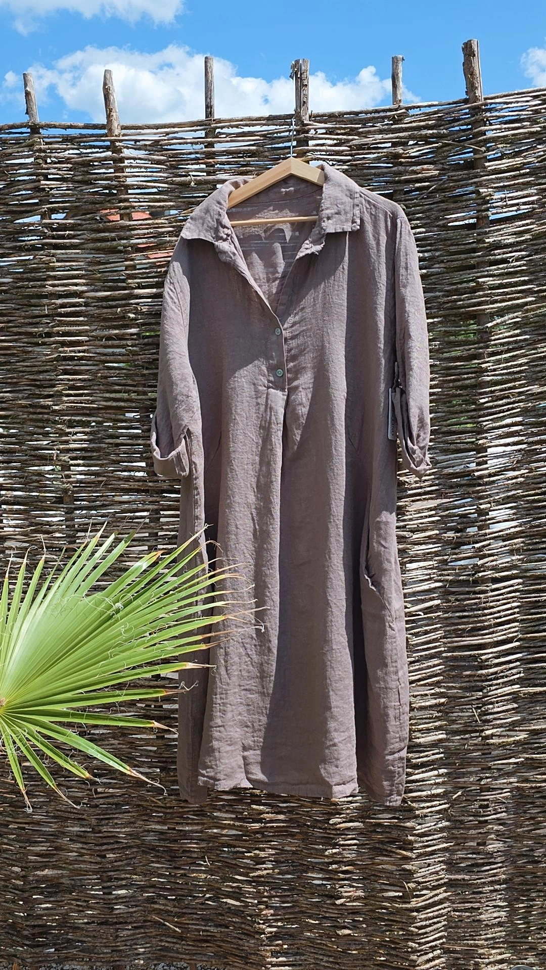 LINEN TUNIKA DRESS GEORGIA Made in Italy 34-42/44 Leinen Kleid Linendress