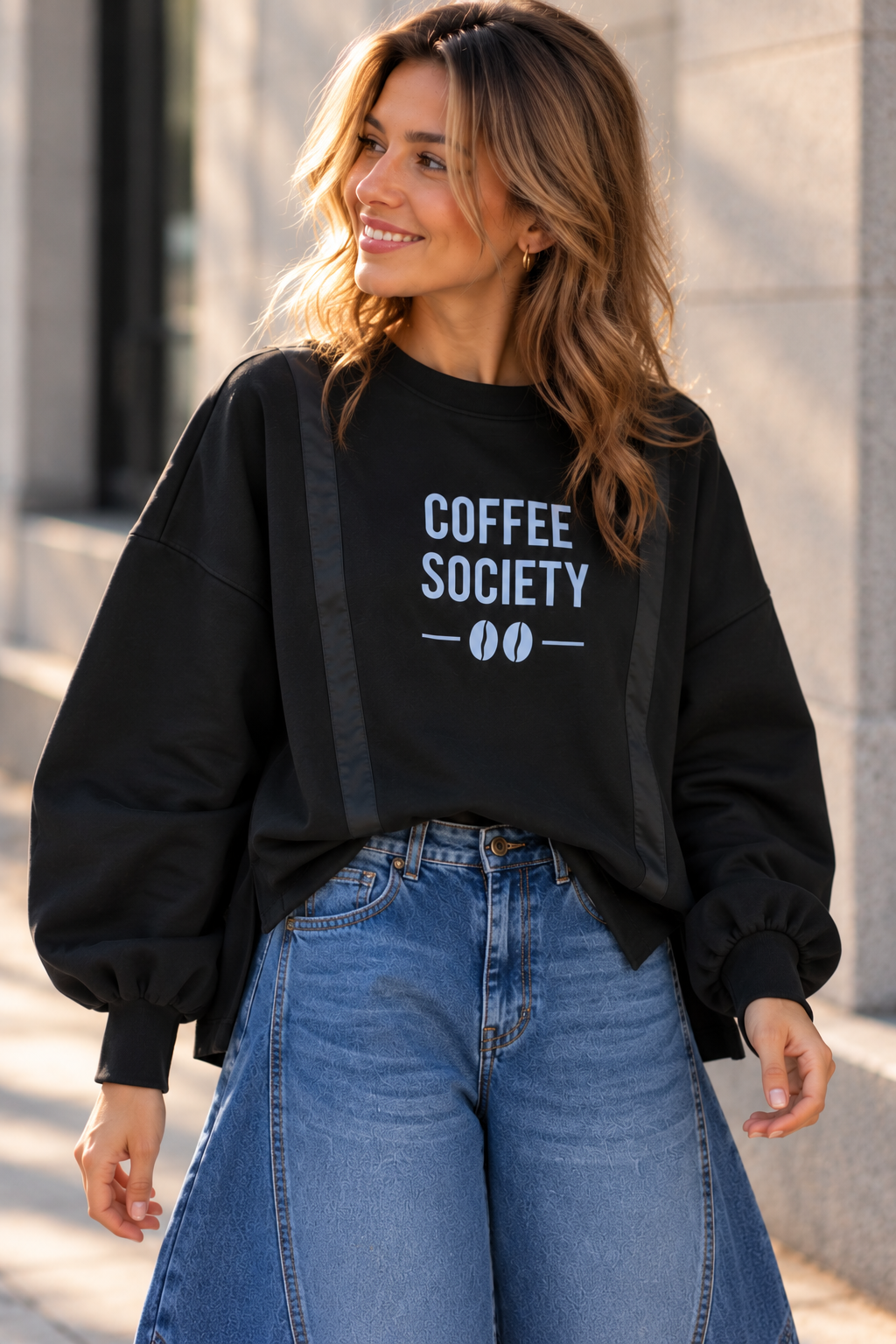 Sweatshirt aus Butterstoff COFFEE SOVIETY SW0177 I Made in Italy 34-42/44