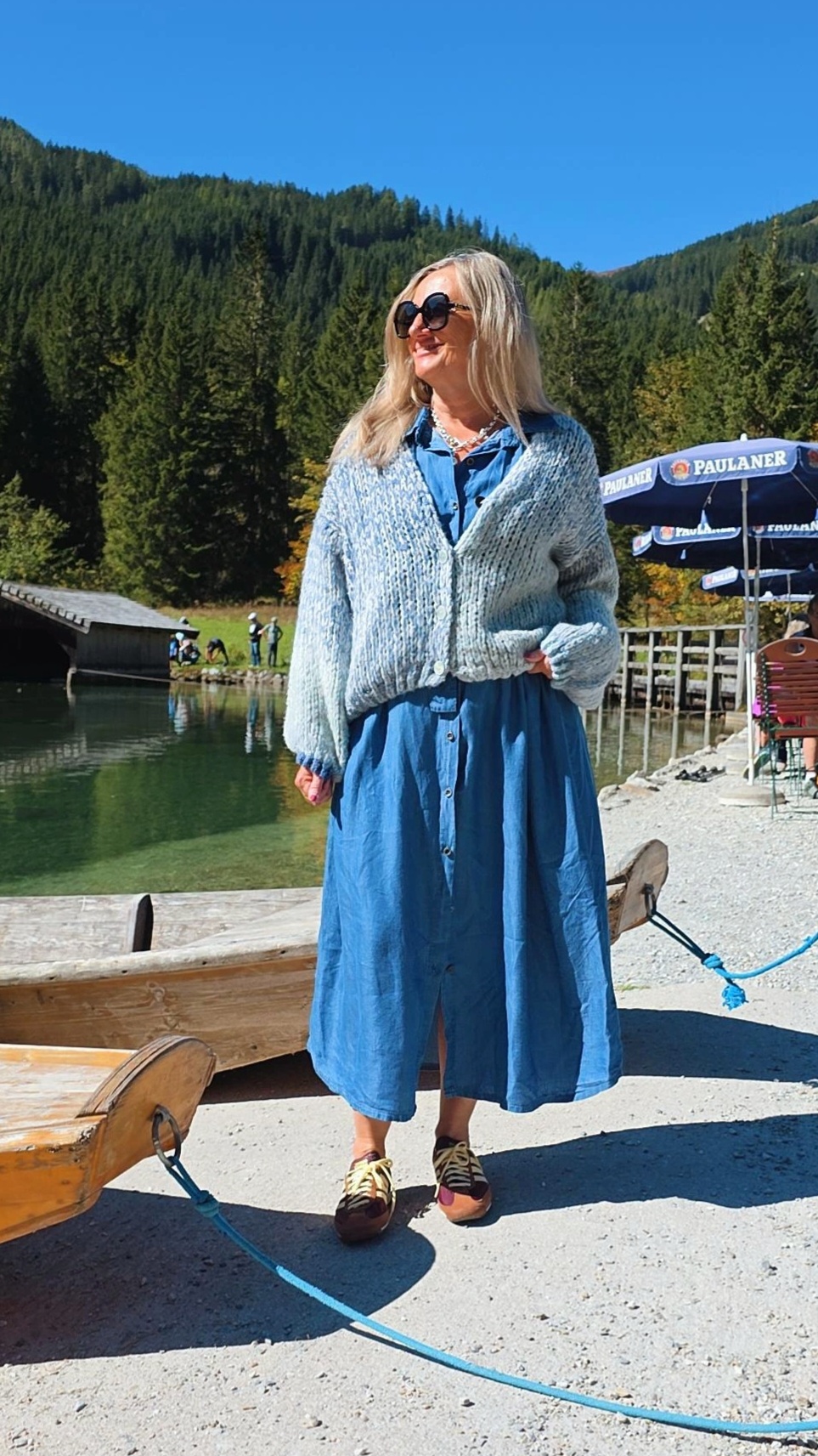 KURZER GROBSTRICK-CARDIGAN MICHELLE mit Farbverlauf 34-44 Made in Italy 