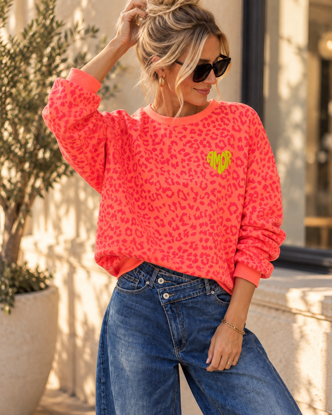 Sweatshirt Leo Amor I NO. SW0017 I lässiger Oversize-Look I Made in Italy 34-42/44